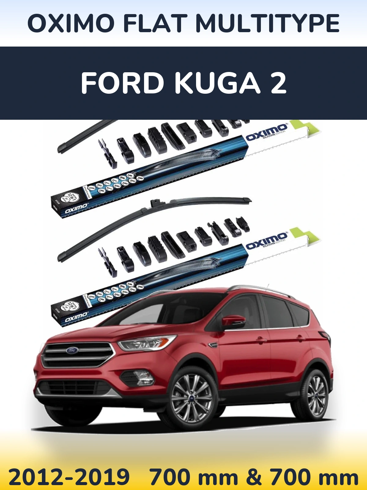 Komplet przednich wycieraczek Oximo Flat MultiType 700 & 700 mm do Ford Kuga 2 2012-2019