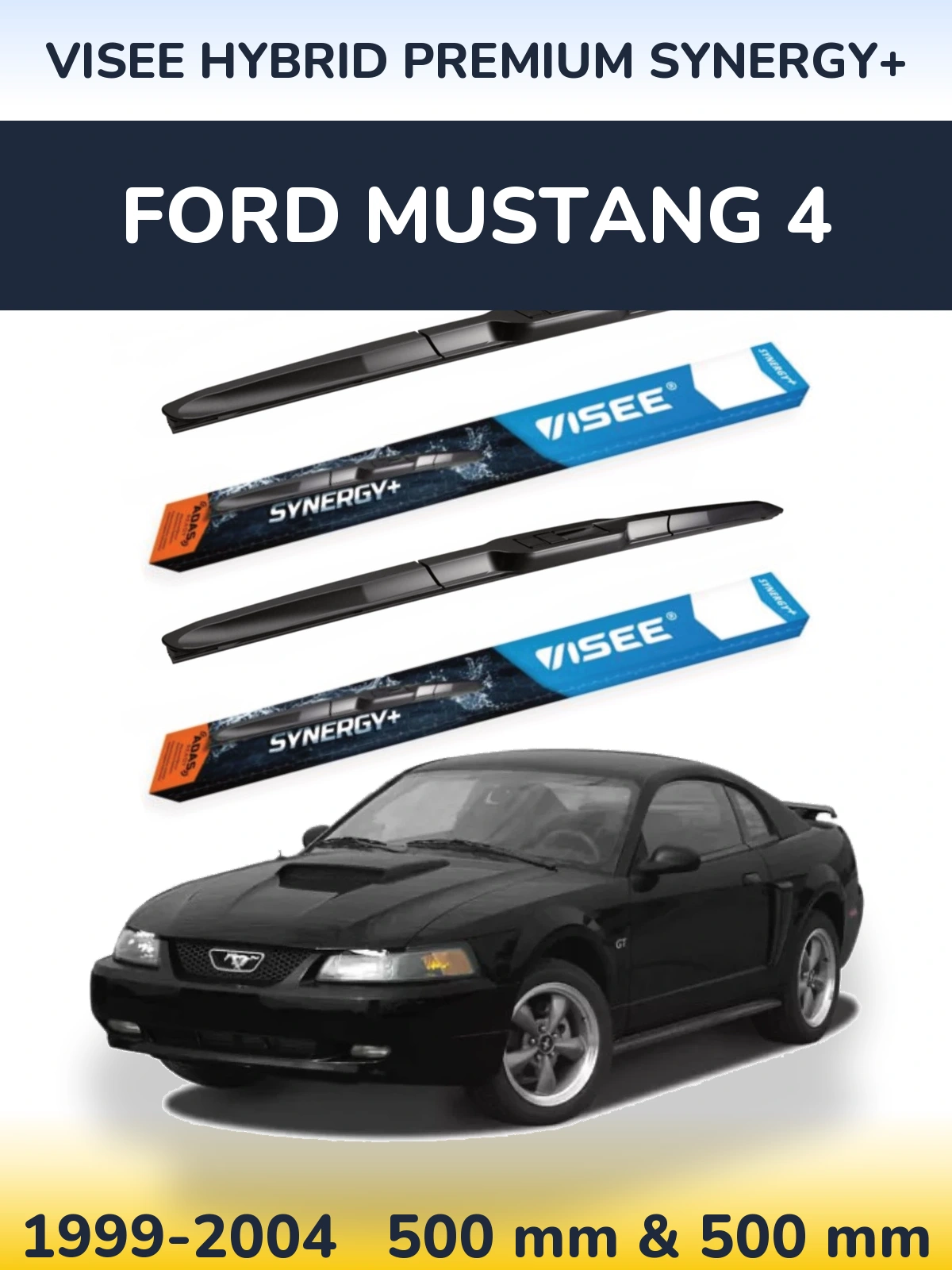 Komplet przednich wycieraczek VISEE HYBRID PREMIUM SYNERGY+ 500 & 500 mm do Ford Mustang 4 1999-2004