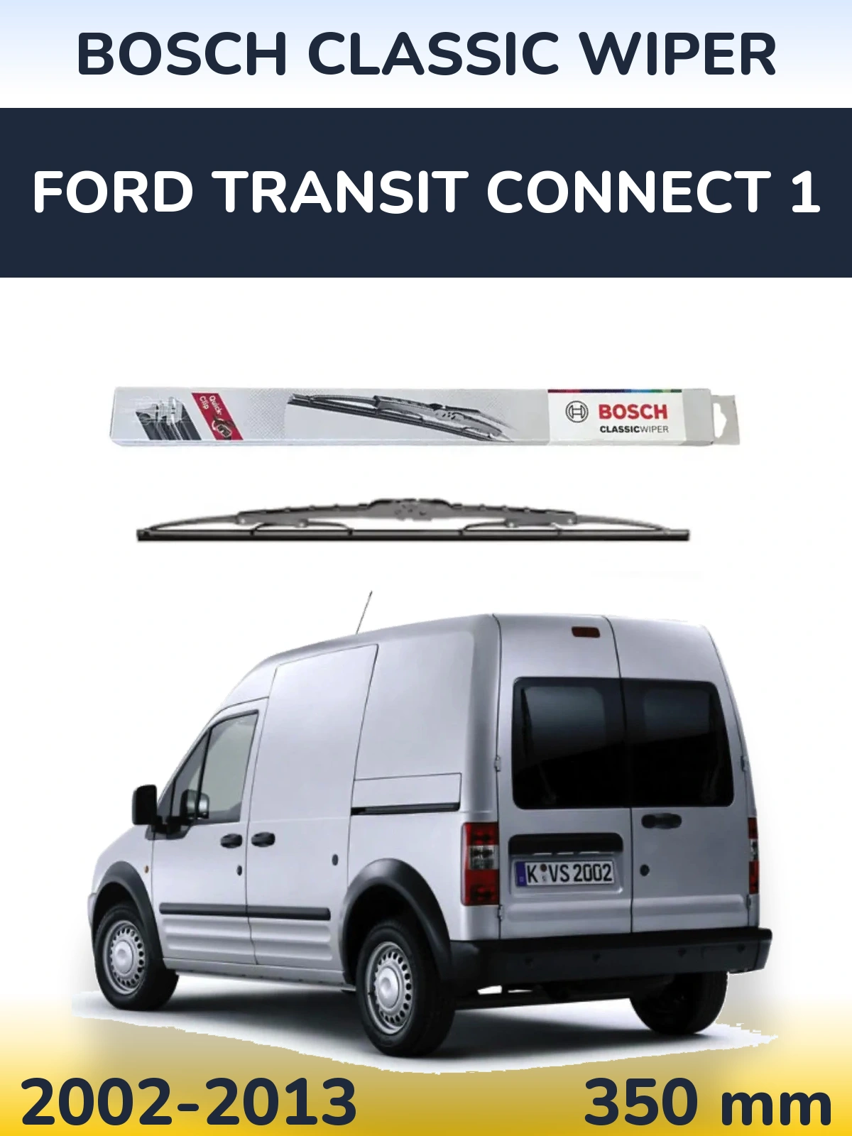 Rear wiper blade BOSCH Classic Wiper 340 mm for Ford Transit Connect 1 2002-2013