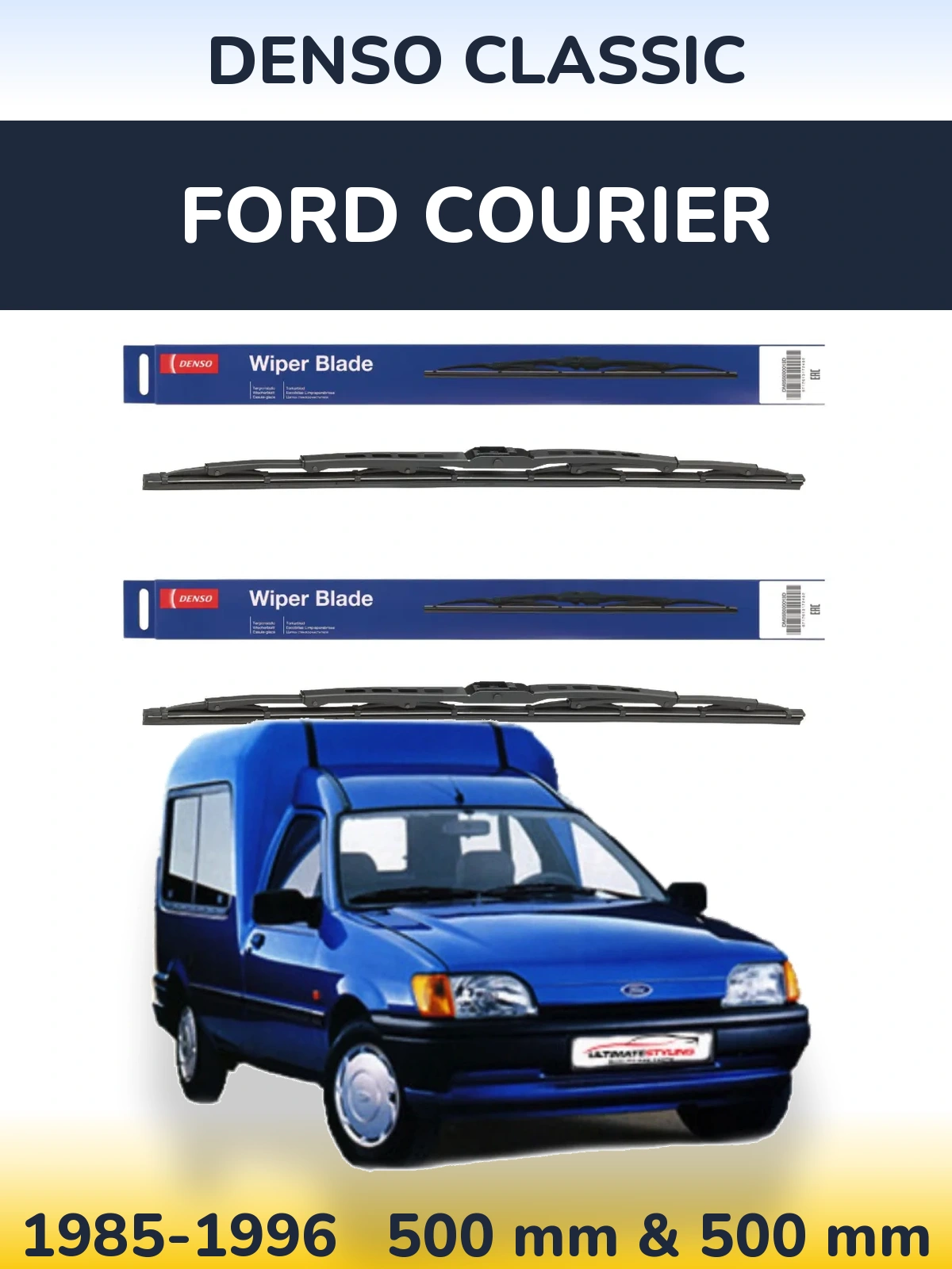 Комплект передніх щіток Denso Classic 500 & 500 мм для Ford Courier 1985-1996