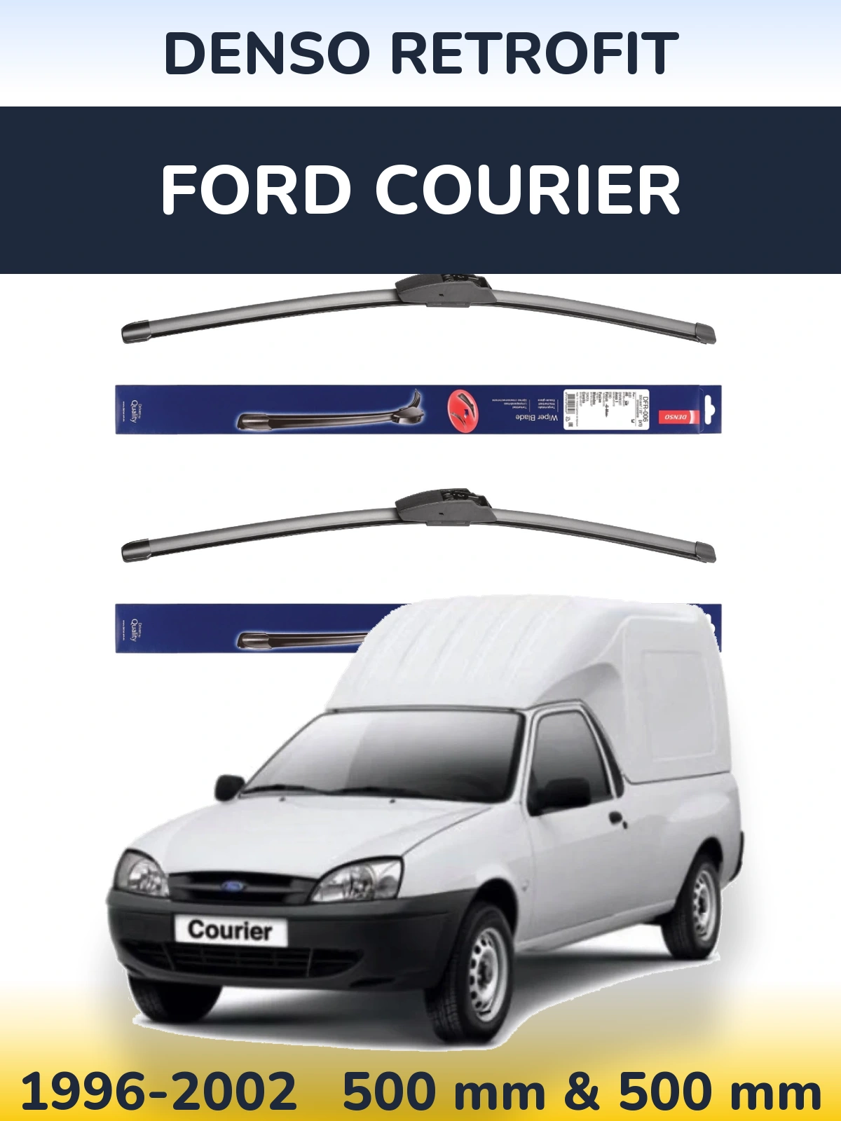 Комплект передніх щіток Denso Retrofit 500 & 500 мм для Ford Courier 1996-2002