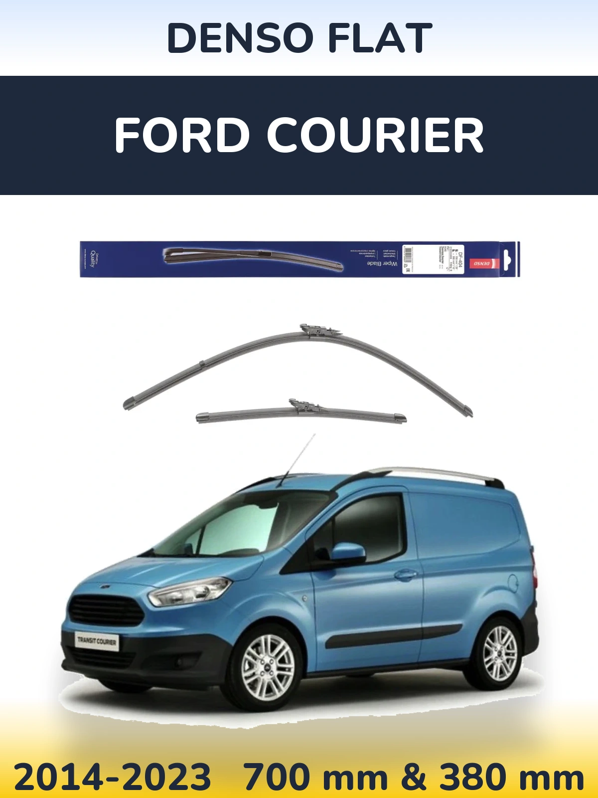 Komplet przednich wycieraczek Denso Flat 700 & 380 mm do Ford Courier 2014-2023