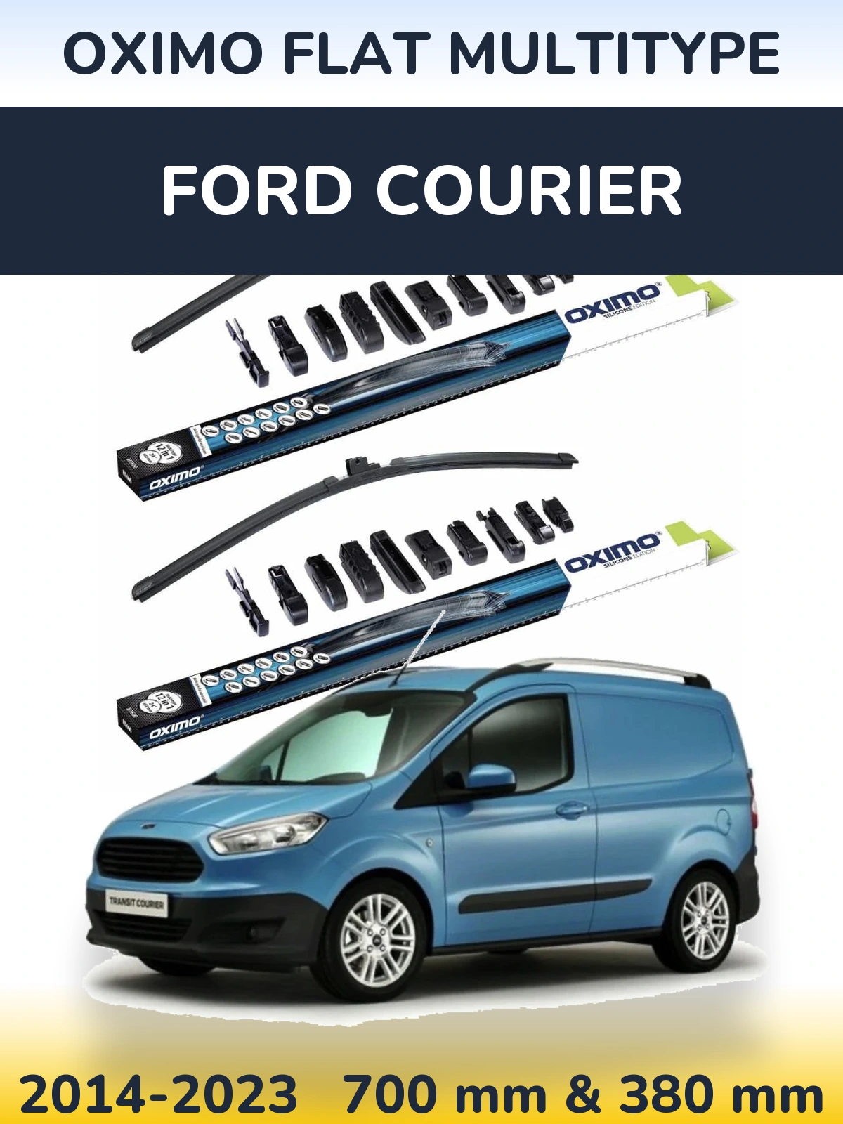 Komplet przednich wycieraczek Oximo Flat MultiType 700 & 380 mm do Ford Courier 2014-2023