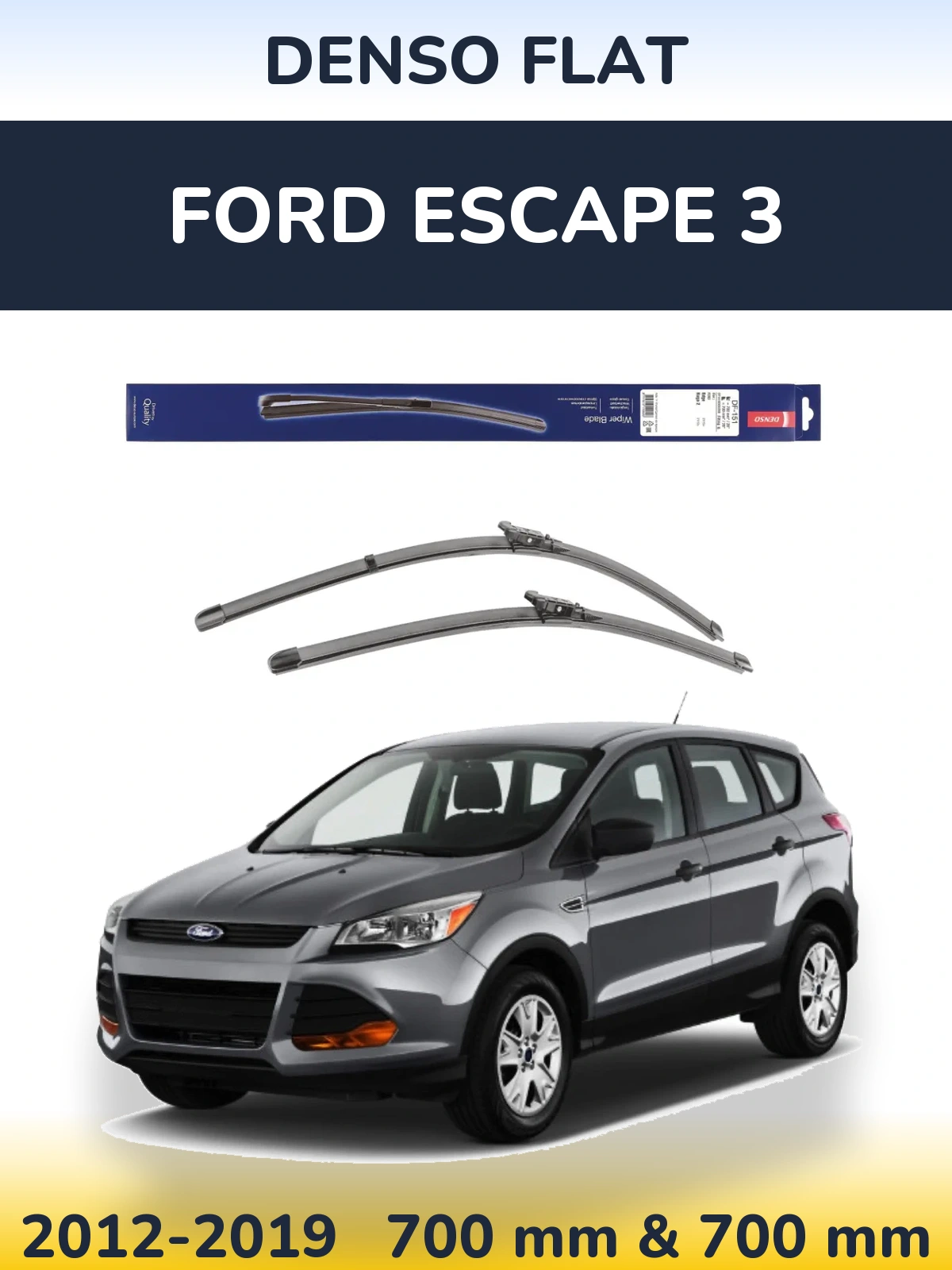 Komplet przednich wycieraczek Denso Flat 700 & 700 mm do Ford Escape 3 2012-2019