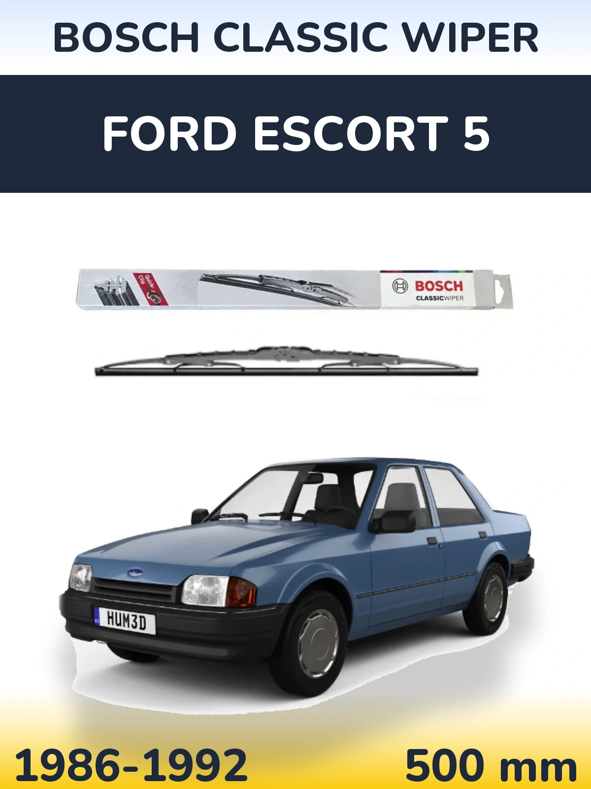 Tylna wycieraczka BOSCH Classic Wiper 500 mm do Ford Escort 5 1986-1992