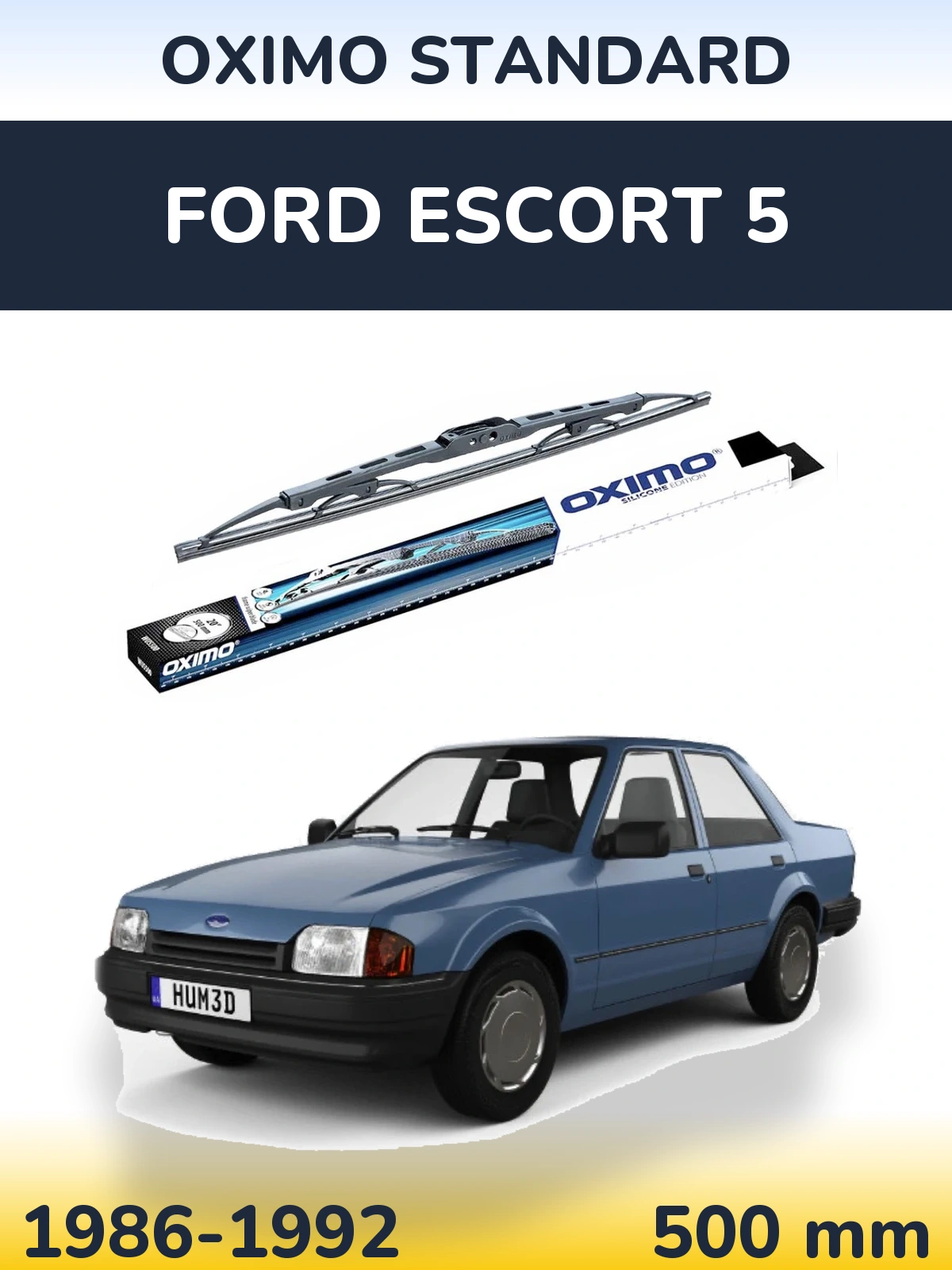 Rear wiper blade Oximo Standard 500 mm for Ford Escort 5 1986-1992