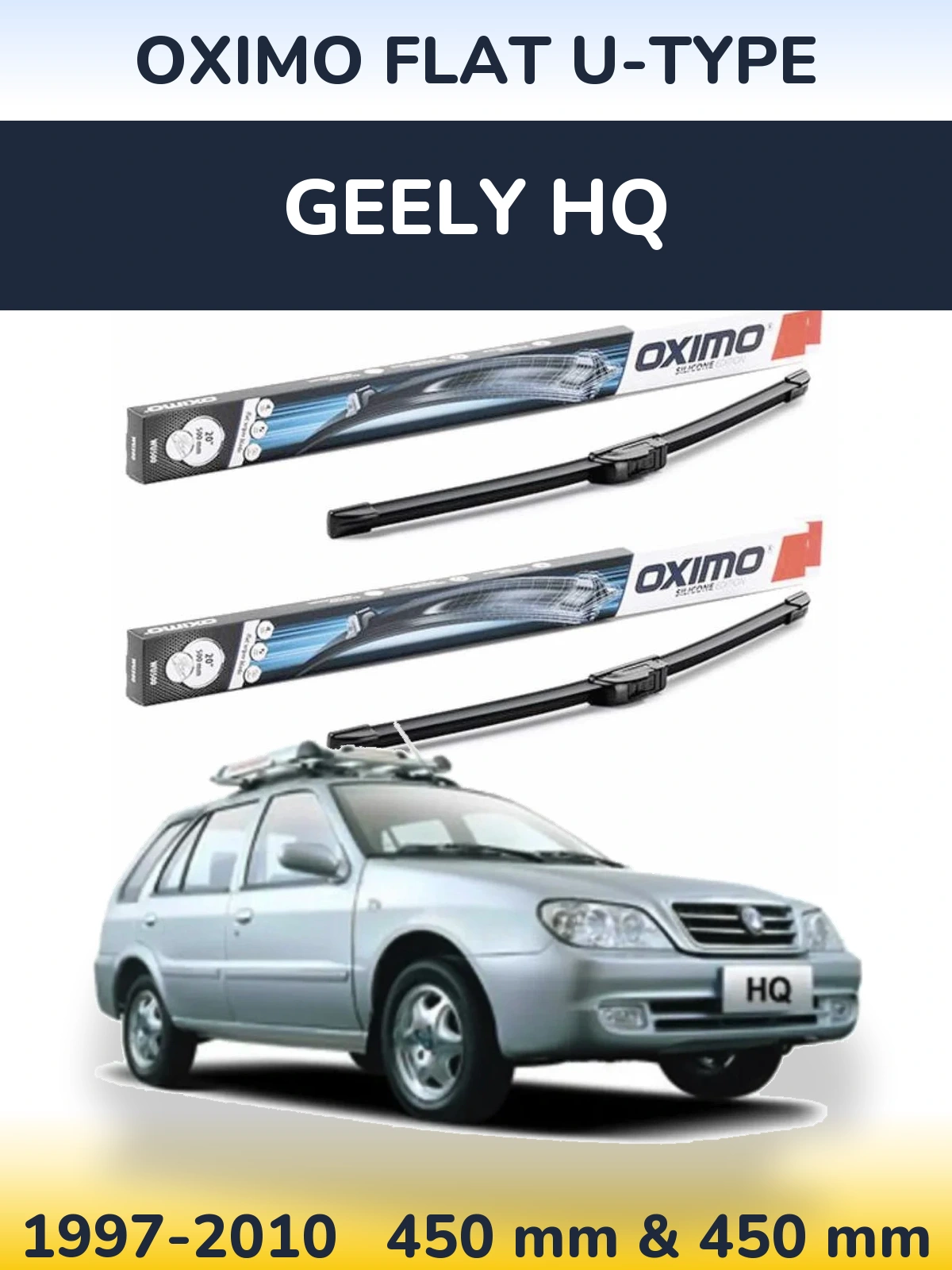 Komplet przednich wycieraczek Oximo Flat U-type 450 & 450 mm do Geely HQ 1997-2010