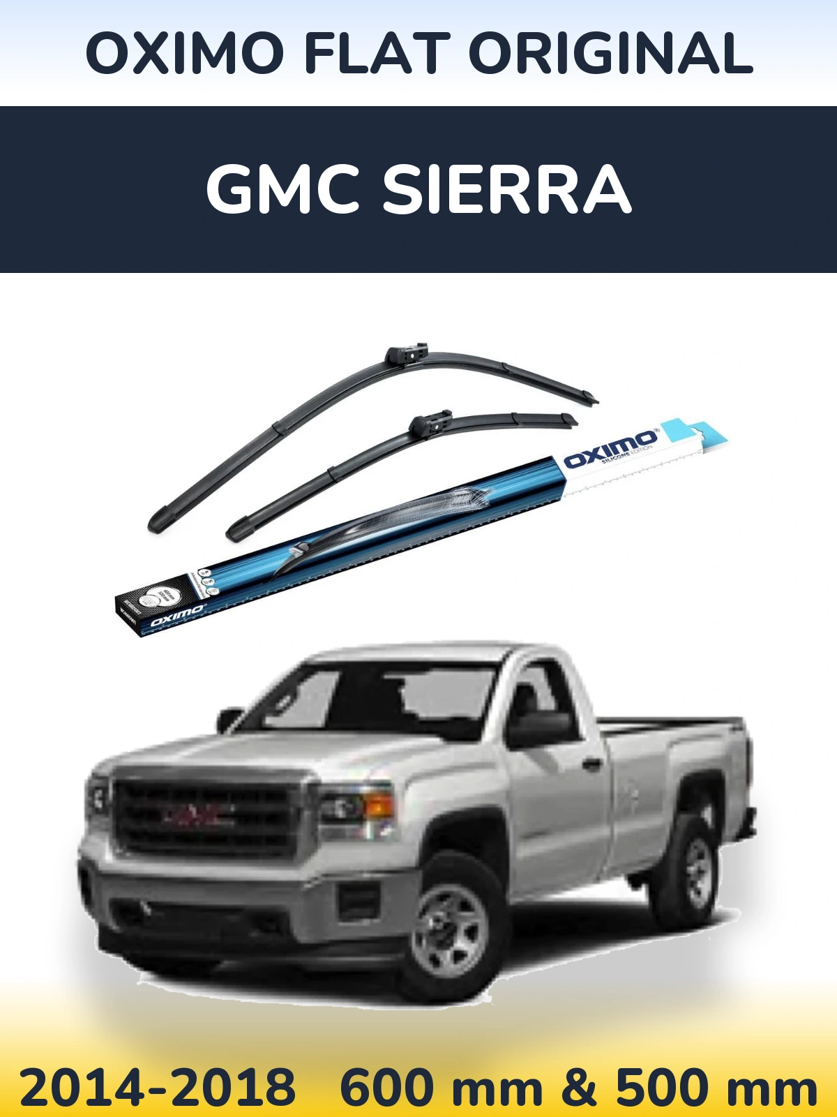 Комплект передних дворников Oximo Flat Original 600 & 500 мм для GMC Sierra 2014-2018