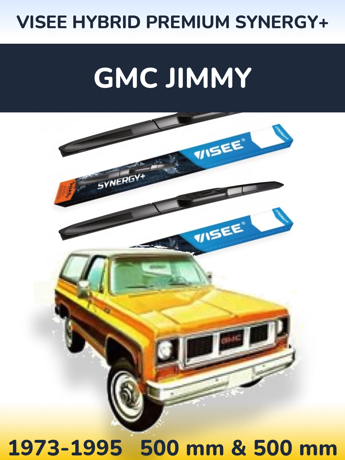 Komplet przednich wycieraczek VISEE HYBRID PREMIUM SYNERGY+ 500 & 500 mm do GMC Jimmy 1973-1995