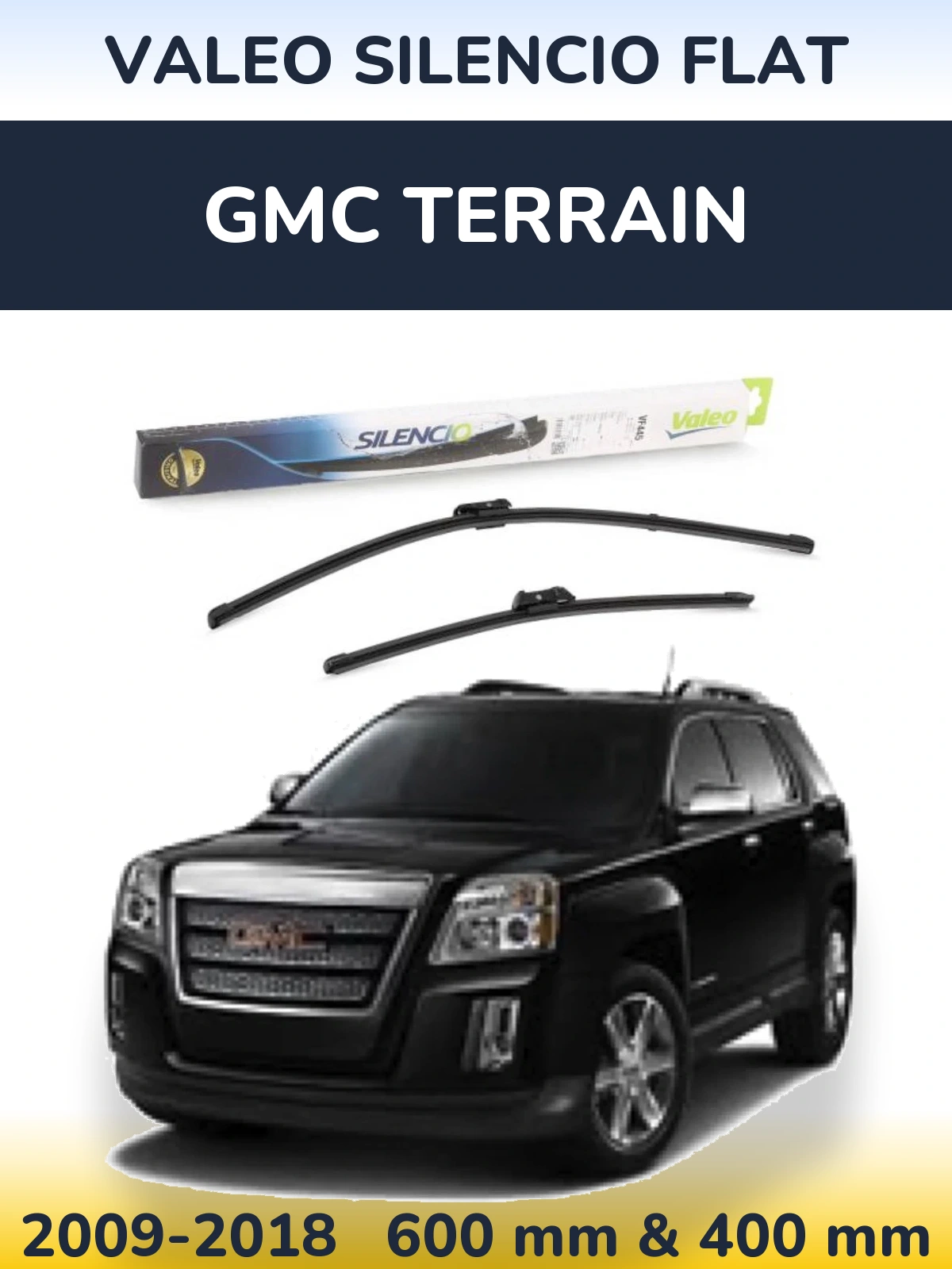 Комплект передних дворников Valeo Silencio Flat 600 & 400 мм для GMC Terrain 2009-2018