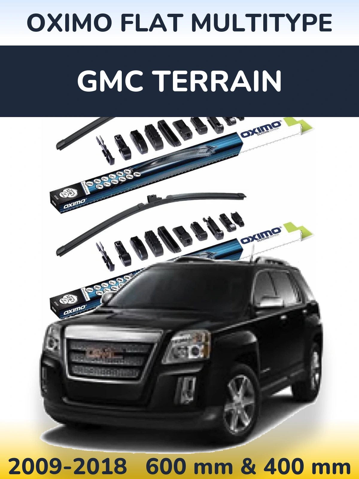 Komplet przednich wycieraczek Oximo Flat MultiType 600 & 400 mm do GMC Terrain 2009-2018