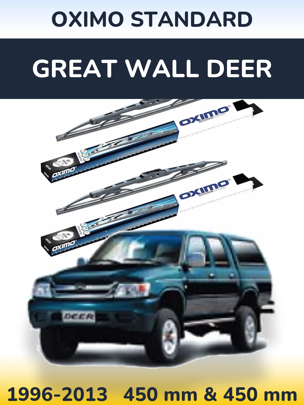 Komplet przednich wycieraczek Oximo Standard 450 & 450 mm do Great Wall Deer 1996-2013