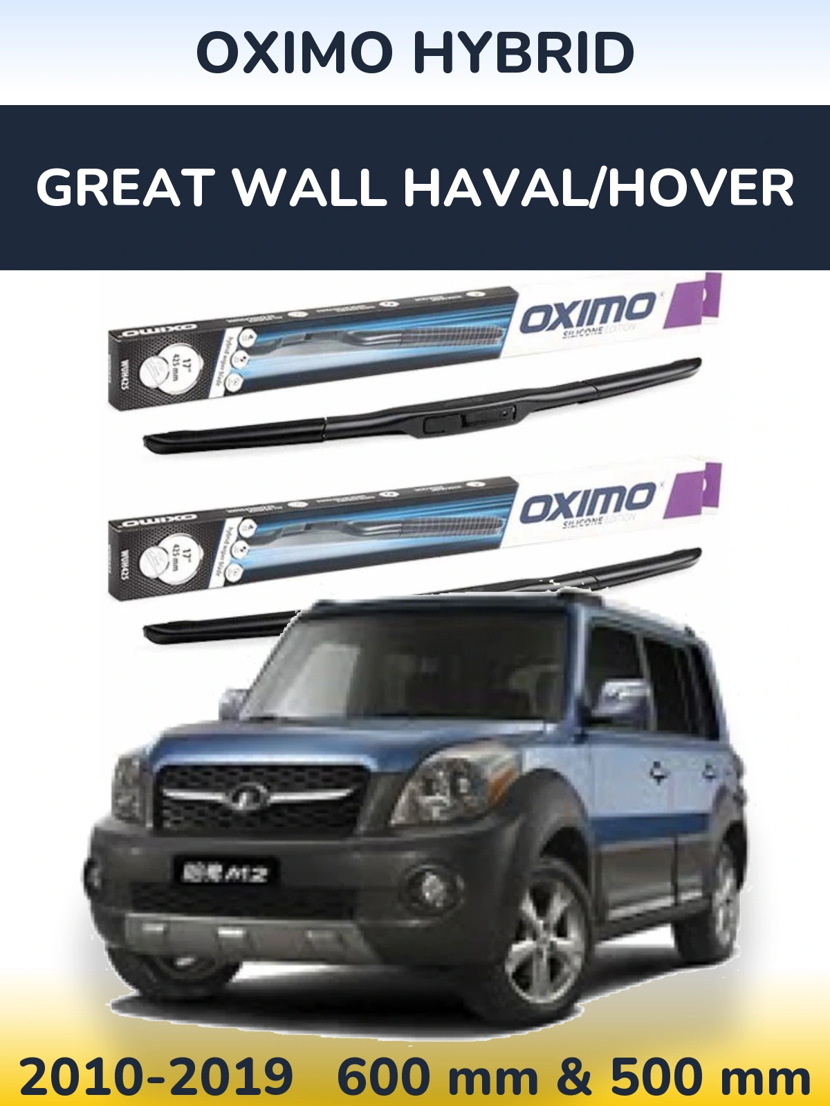 Komplet przednich wycieraczek Oximo Hybrid 600 & 500 mm do Great Wall Haval/Hover 2010-2019