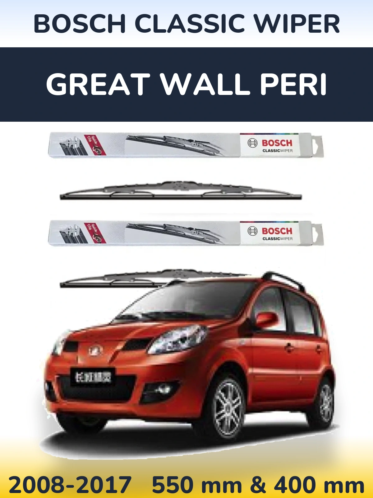 Комплект передних дворников BOSCH Classic Wiper 550 & 400 мм для Great Wall Peri 2008-2017
