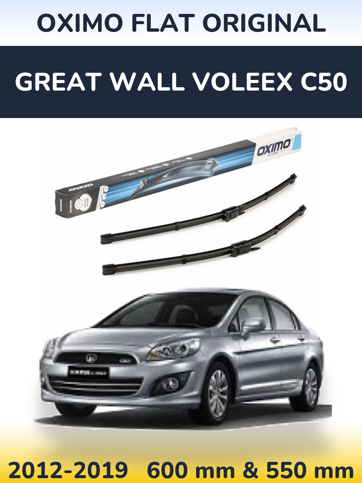 Komplet przednich wycieraczek Oximo Flat Original 600 & 550 mm do Great Wall Voleex C50 2012-2019