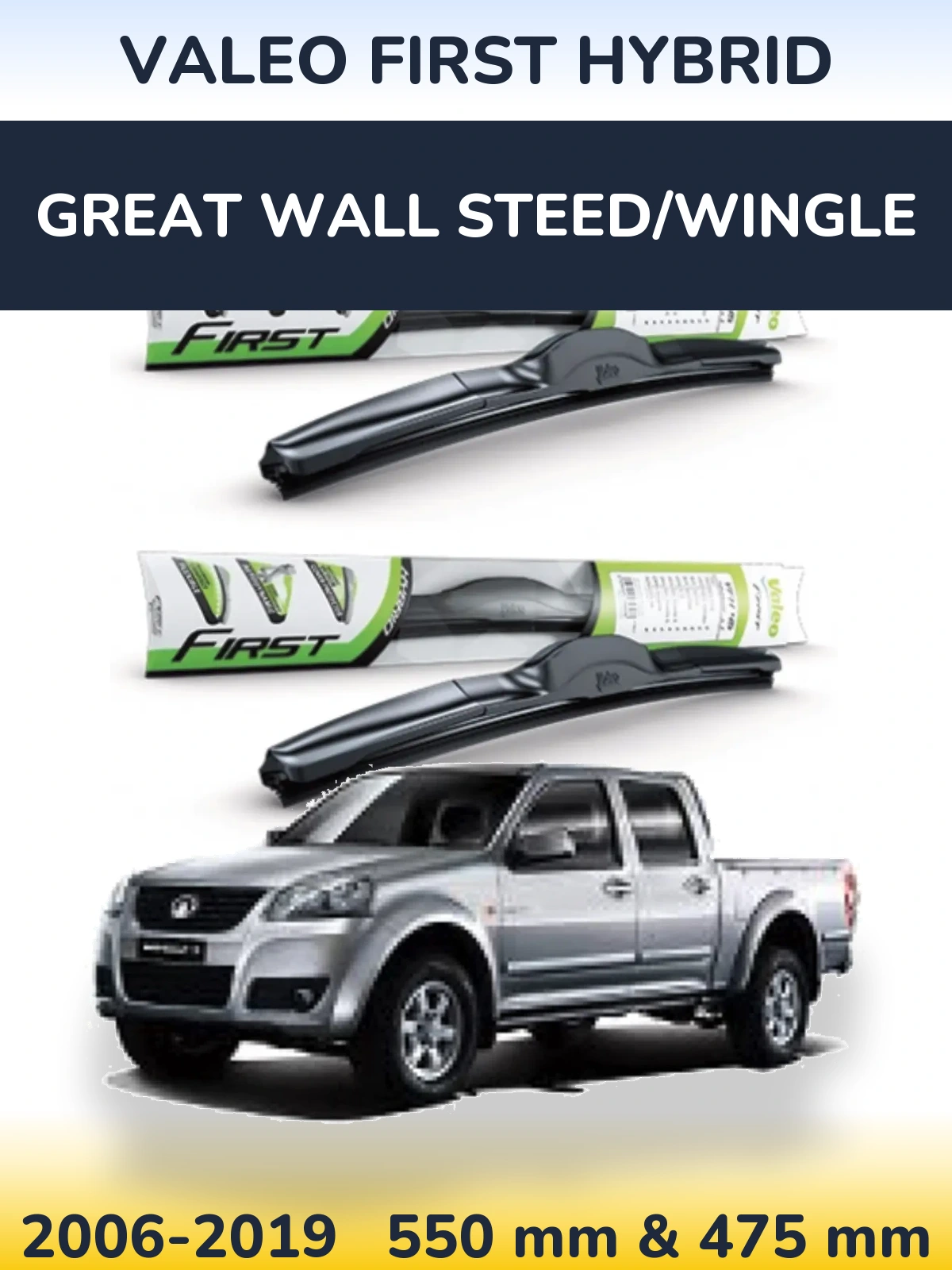 Komplet przednich wycieraczek Valeo First Hybrid 550 & 475 mm do Great Wall Steed/Wingle 2006-2019