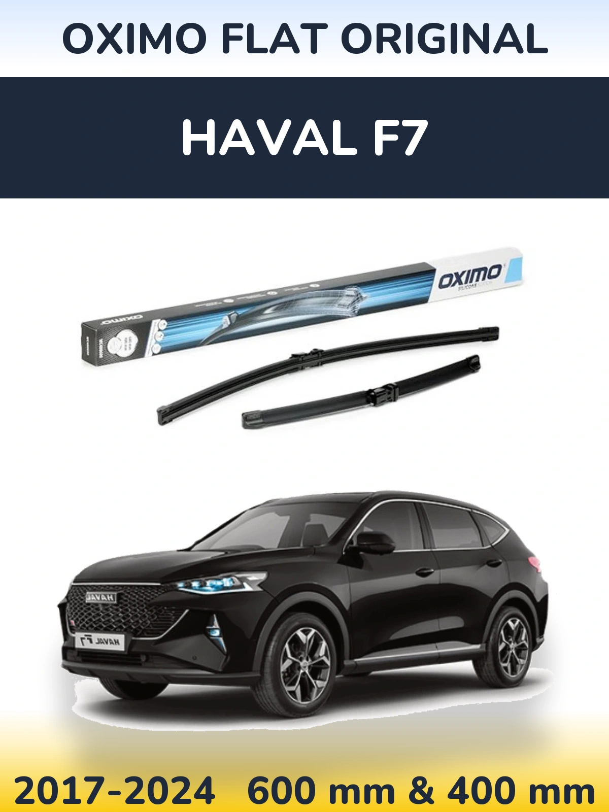 Комплект передних дворников Oximo Flat Original 600 & 400 мм для Haval F7 2017-2024