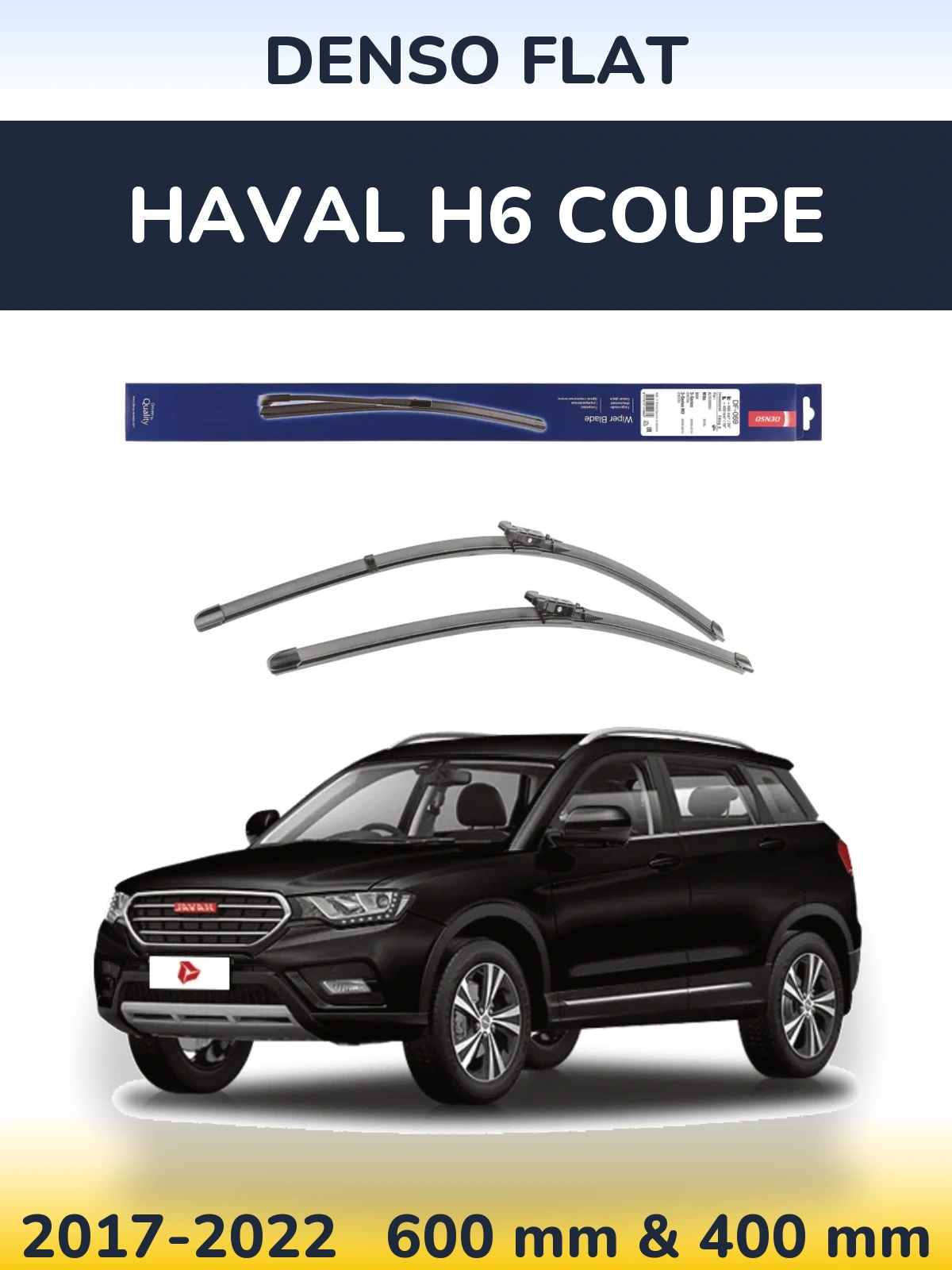 Komplet przednich wycieraczek Denso Flat 600 & 400 mm do Haval H6 coupe 2017-2022