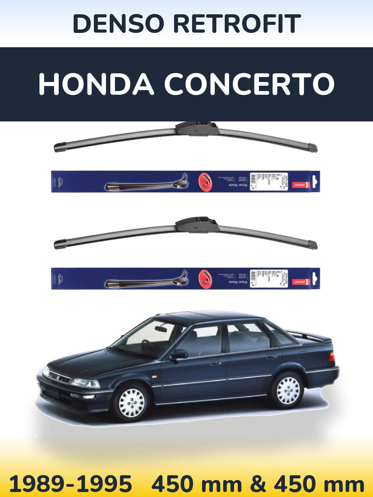 Комплект передних дворников Denso Retrofit 450 & 450 мм для Honda Concerto 1989-1995