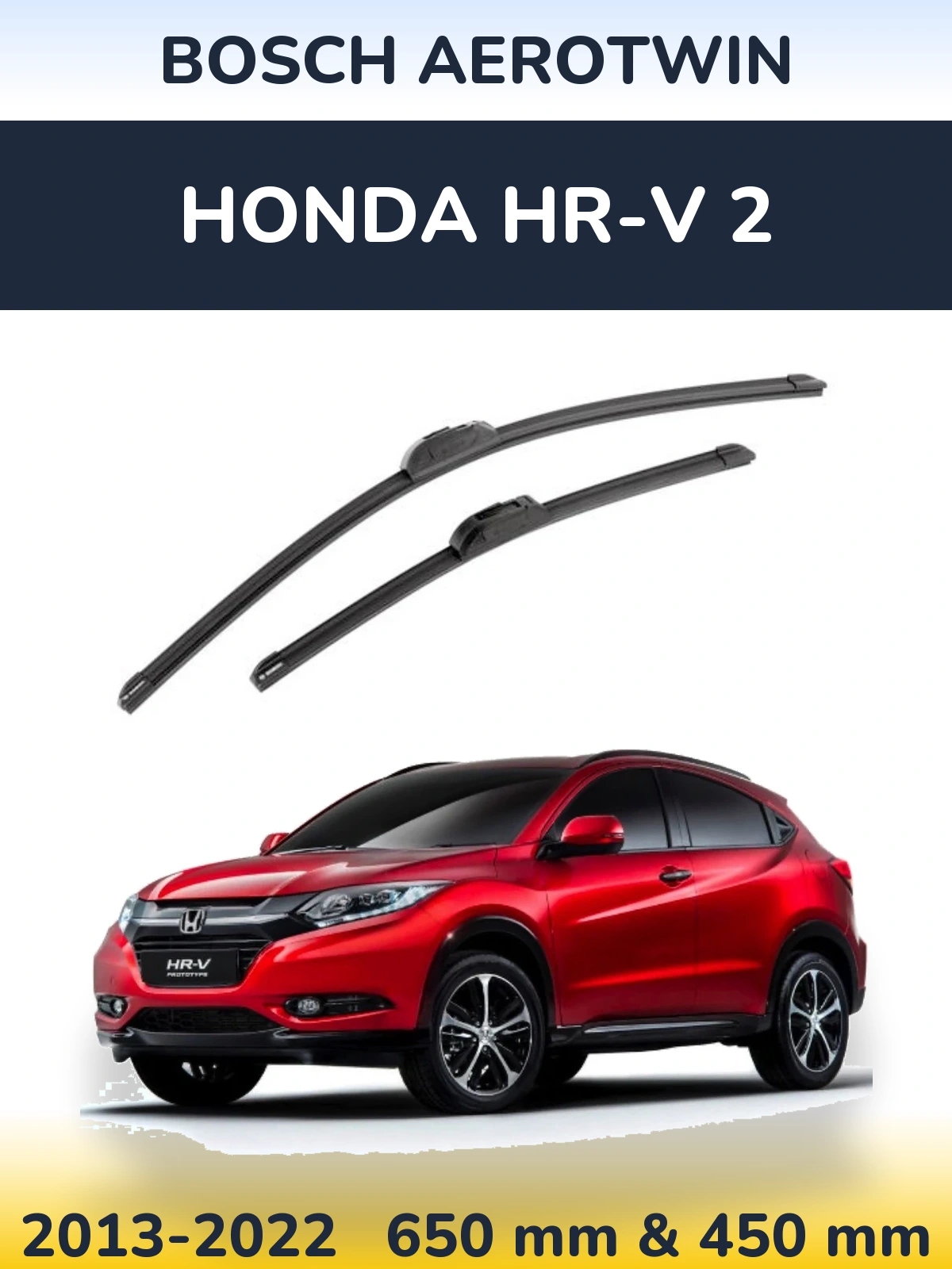 Komplet przednich wycieraczek BOSCH AeroTwin 650 & 450 mm do Honda HR-V 2 2013-2022