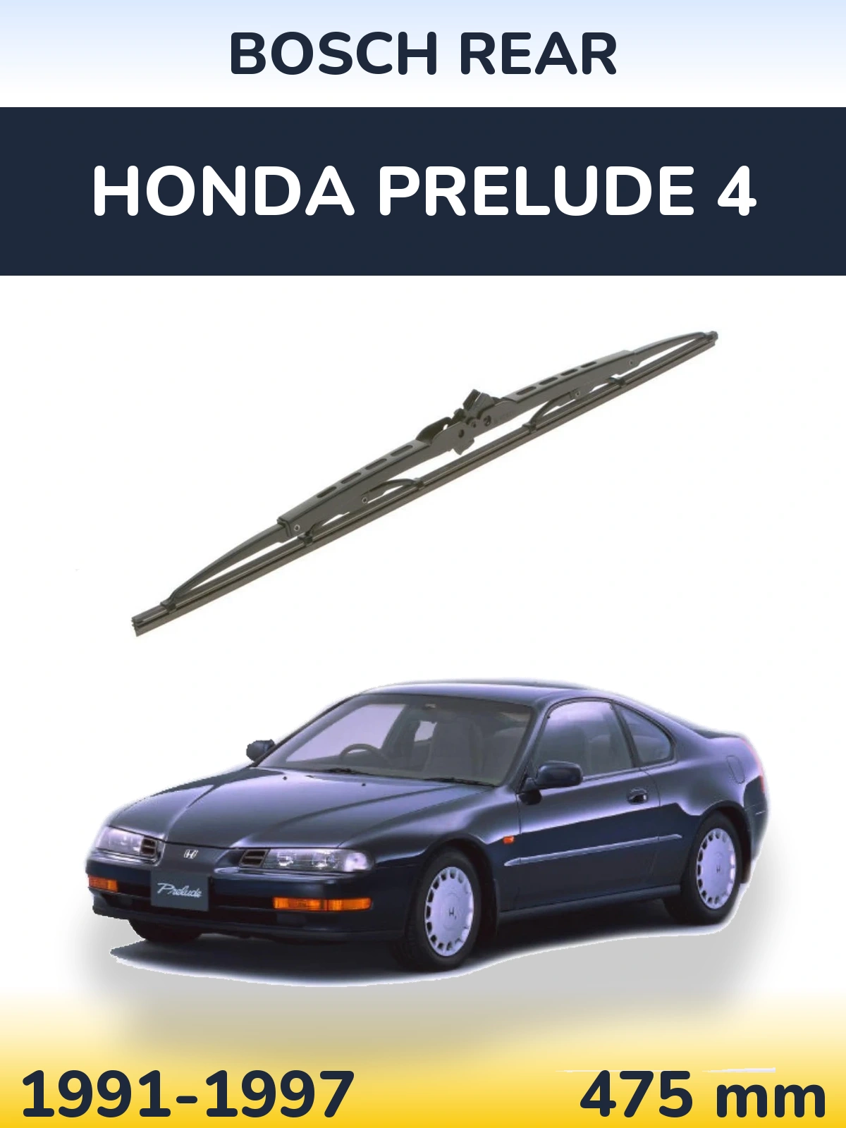 Rear wiper blade BOSCH Rear 475 mm for Honda Prelude 4 1991-1997