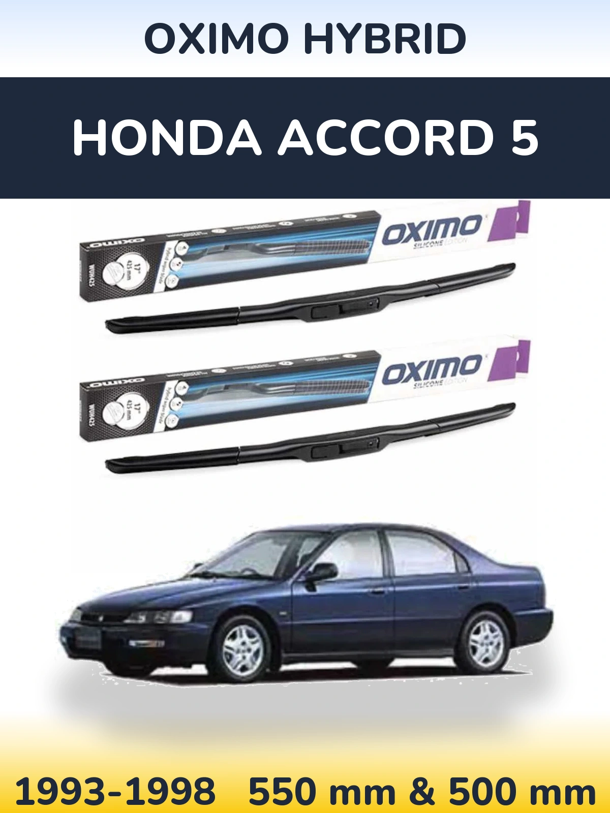 Комплект передних дворников Oximo Hybrid 550 & 500 мм для Honda Accord 5 1993-1998