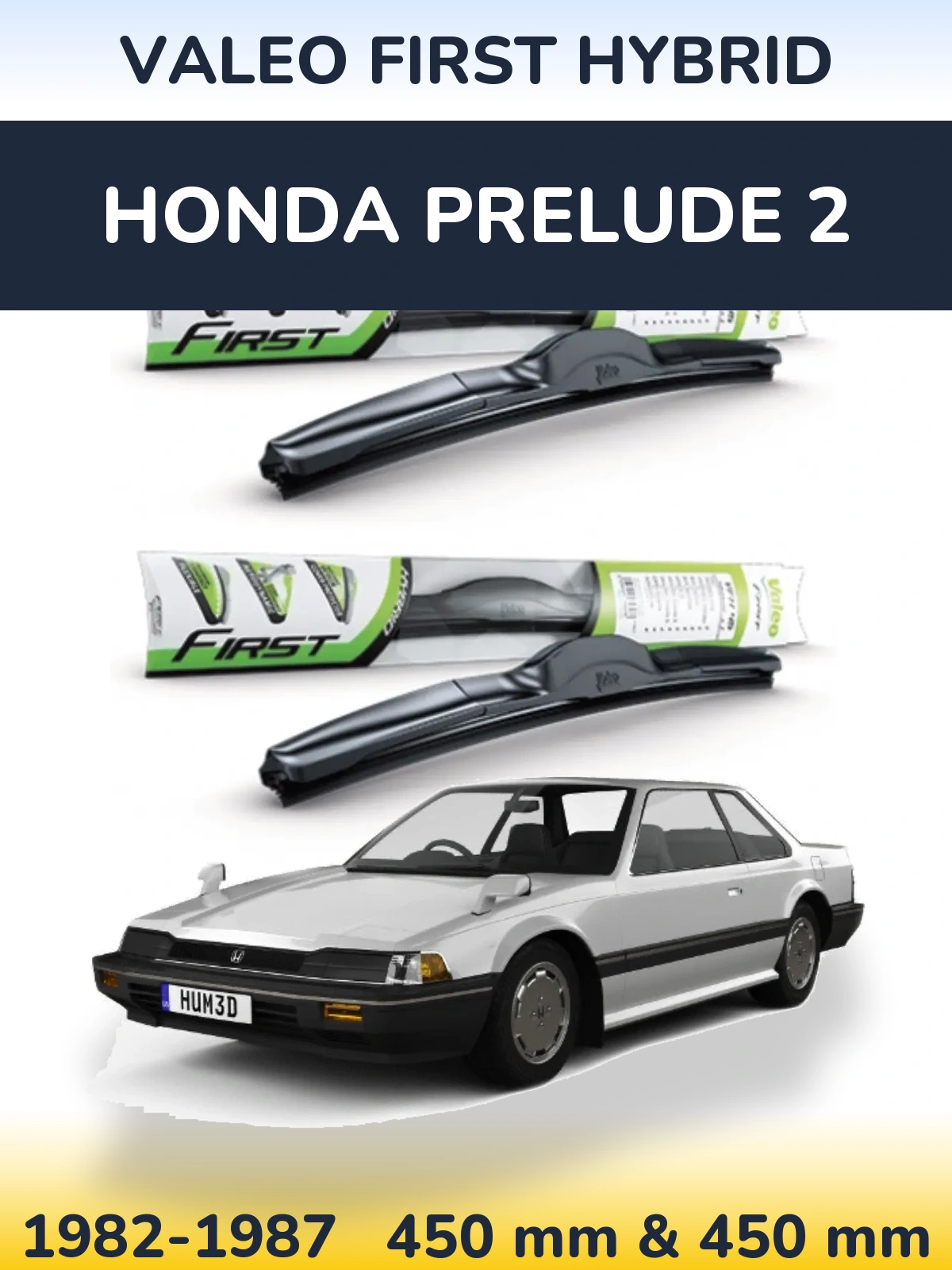 Комплект передних дворников Valeo First Hybrid 450 & 450 мм для Honda Prelude 2 1982-1987