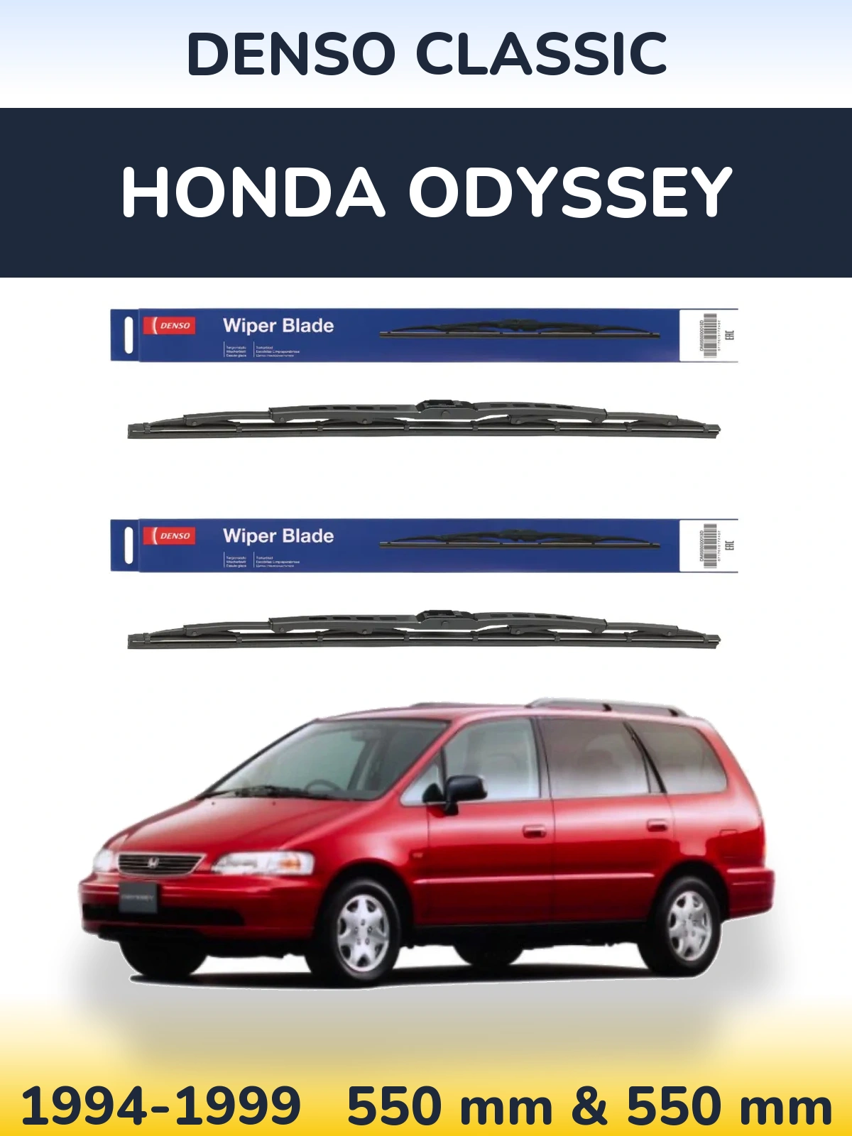 Komplet przednich wycieraczek Denso Classic 550 & 550 mm do Honda Odyssey 1 1994-1999