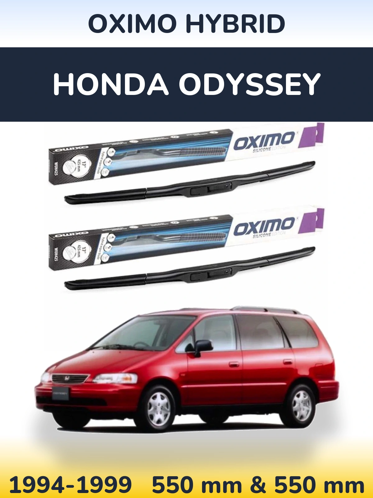 Komplet przednich wycieraczek Oximo Hybrid 550 & 550 mm do Honda Odyssey 1 1994-1999