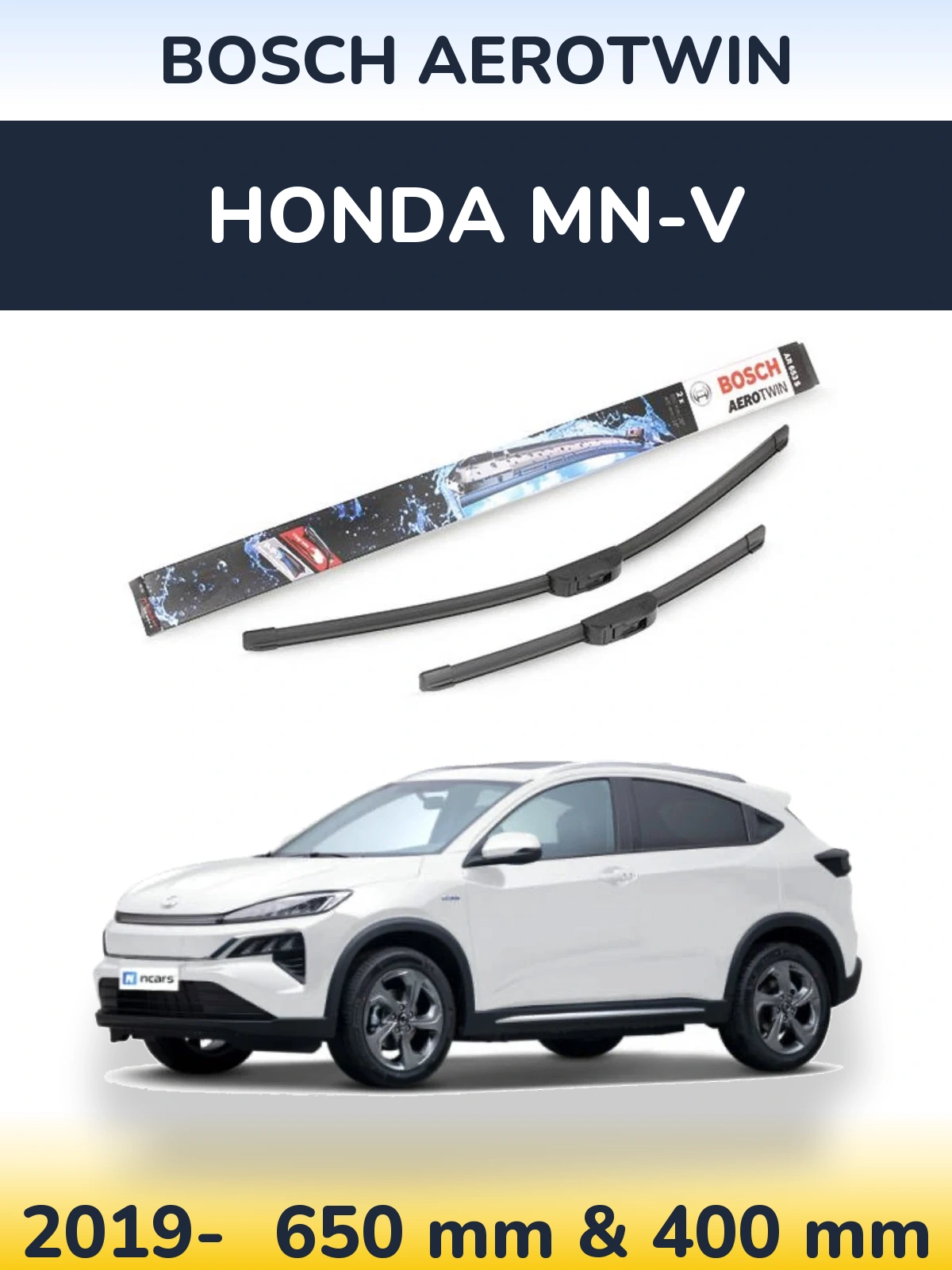 Комплект передних дворников BOSCH AeroTwin 650 & 400 мм для Honda MN-V 2019-2026