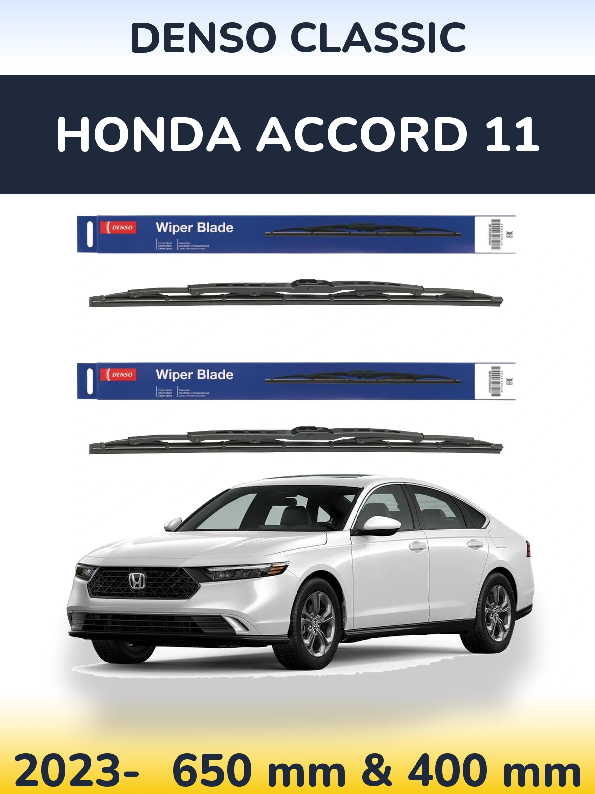 Komplet przednich wycieraczek Denso Classic 650 & 400 mm do Honda Accord 11 2023-2026