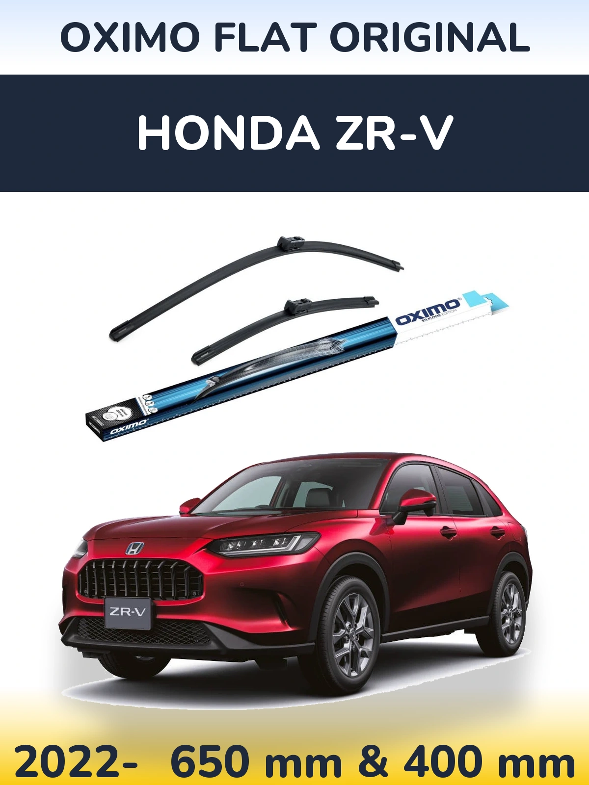 Комплект передних дворников Oximo Flat Original 650 & 400 мм для Honda ZR-V 2022-2026