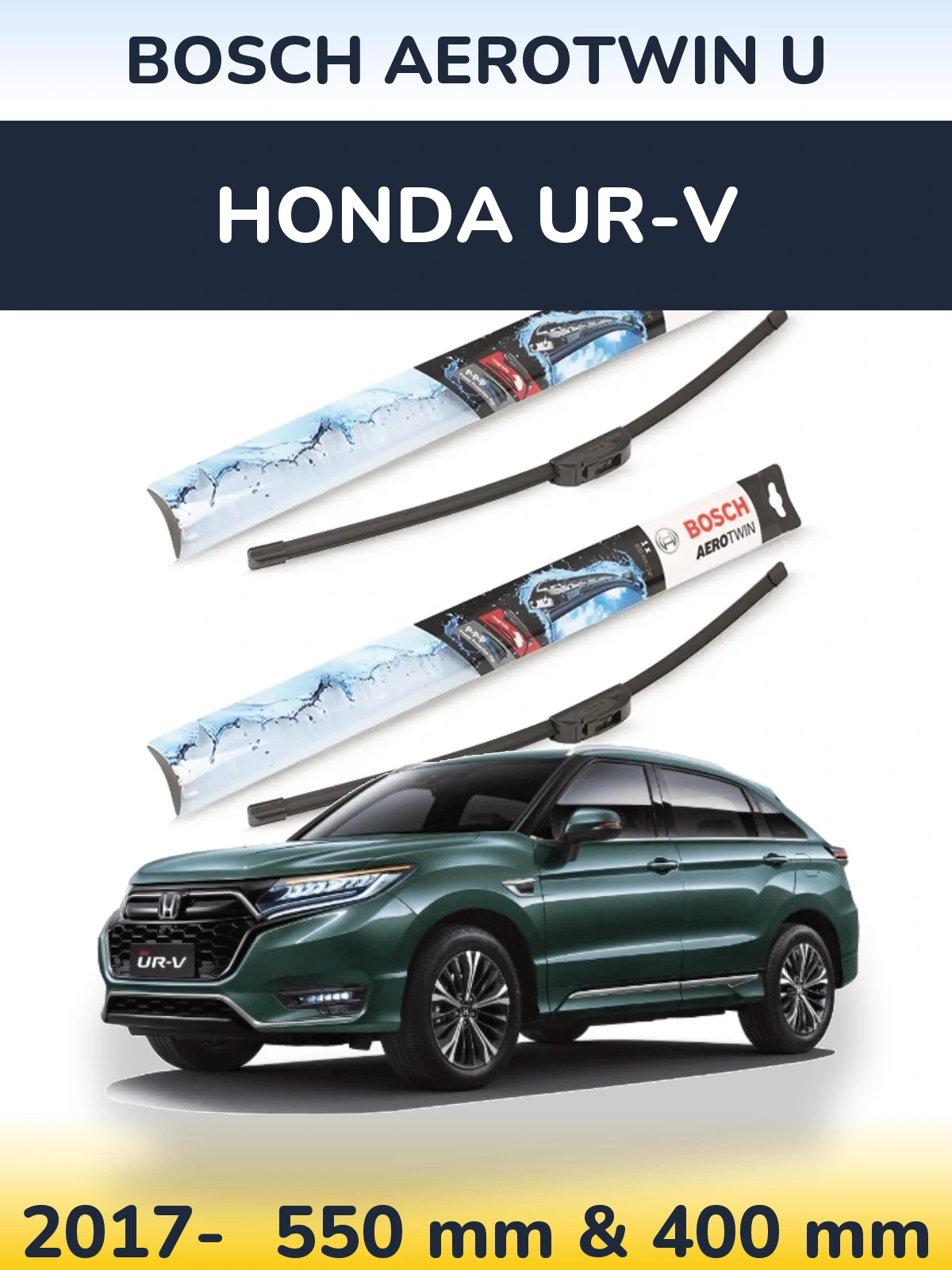 Komplet przednich wycieraczek BOSCH AeroTwin U 550 & 400 mm do Honda UR-V 2017-2026