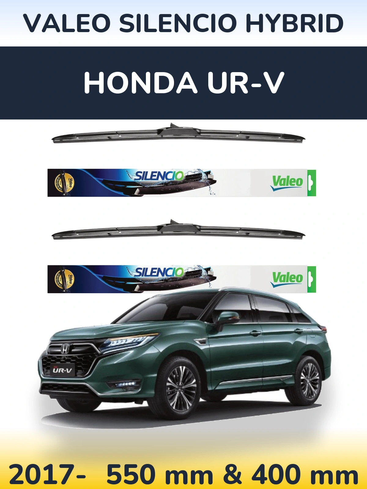 Комплект передних дворников Valeo Silencio Hybrid 550 & 400 мм для Honda UR-V 2017-2026