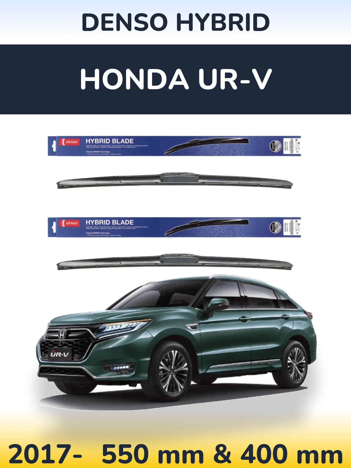 Komplet przednich wycieraczek Denso Hybrid 550 & 400 mm do Honda UR-V 2017-2026
