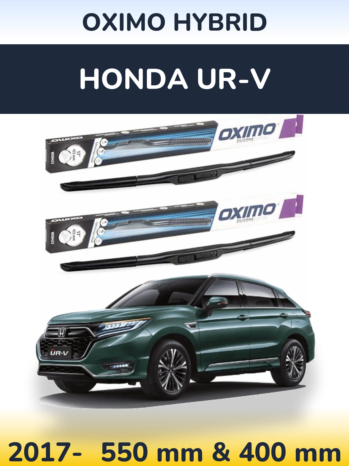 Komplet przednich wycieraczek Oximo Hybrid 550 & 400 mm do Honda UR-V 2017-2026