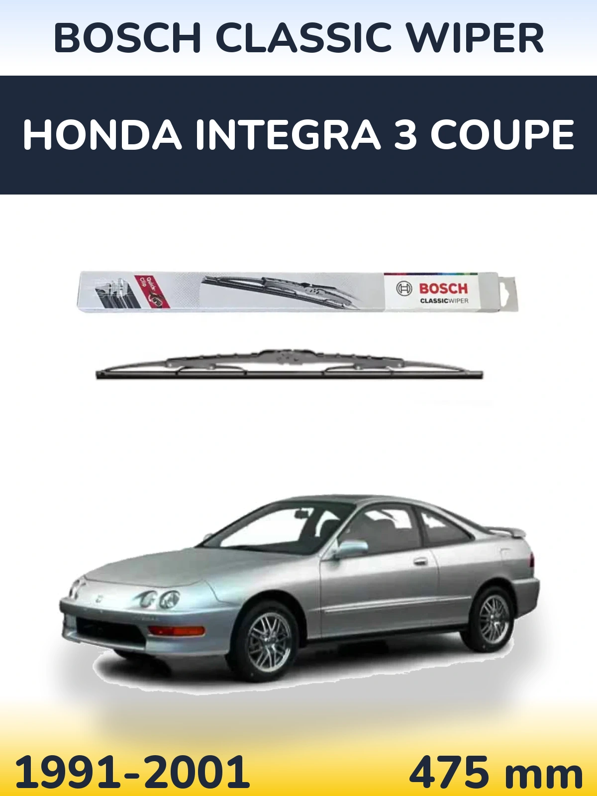 Tylna wycieraczka BOSCH Classic Wiper 475 mm do Honda Integra 3 coupe 1991-2001
