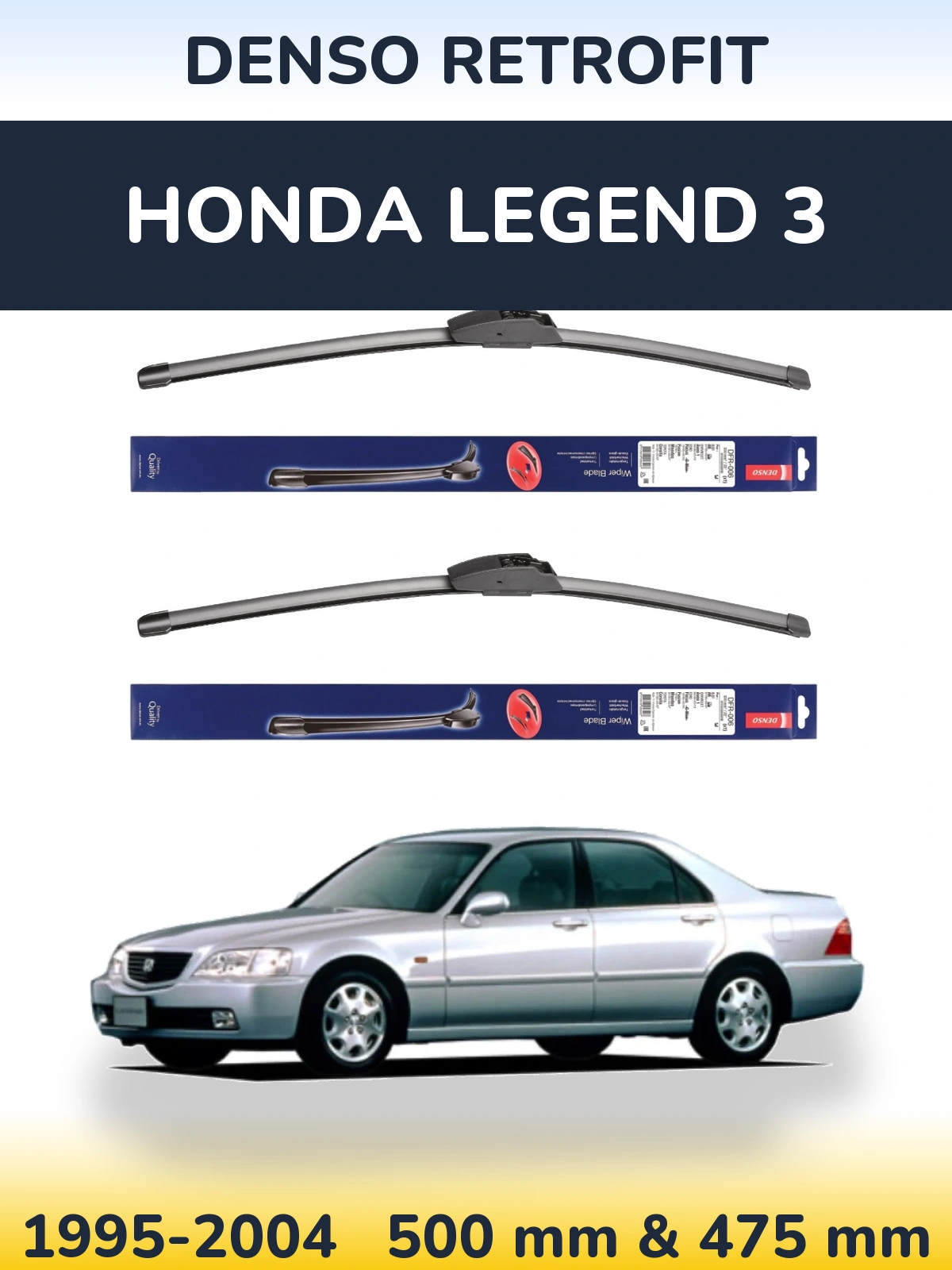 Комплект передних дворников Denso Retrofit 500 & 475 мм для Honda Legend 3 1995-2004