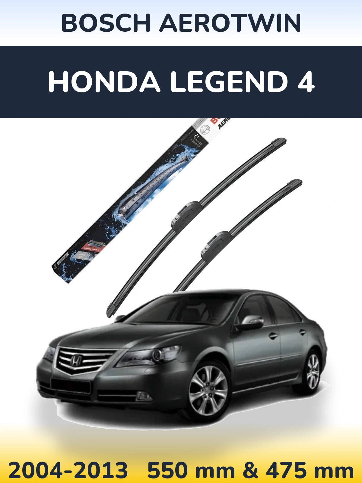 Komplet przednich wycieraczek BOSCH AeroTwin 550 & 475 mm do Honda Legend 4 2004-2013