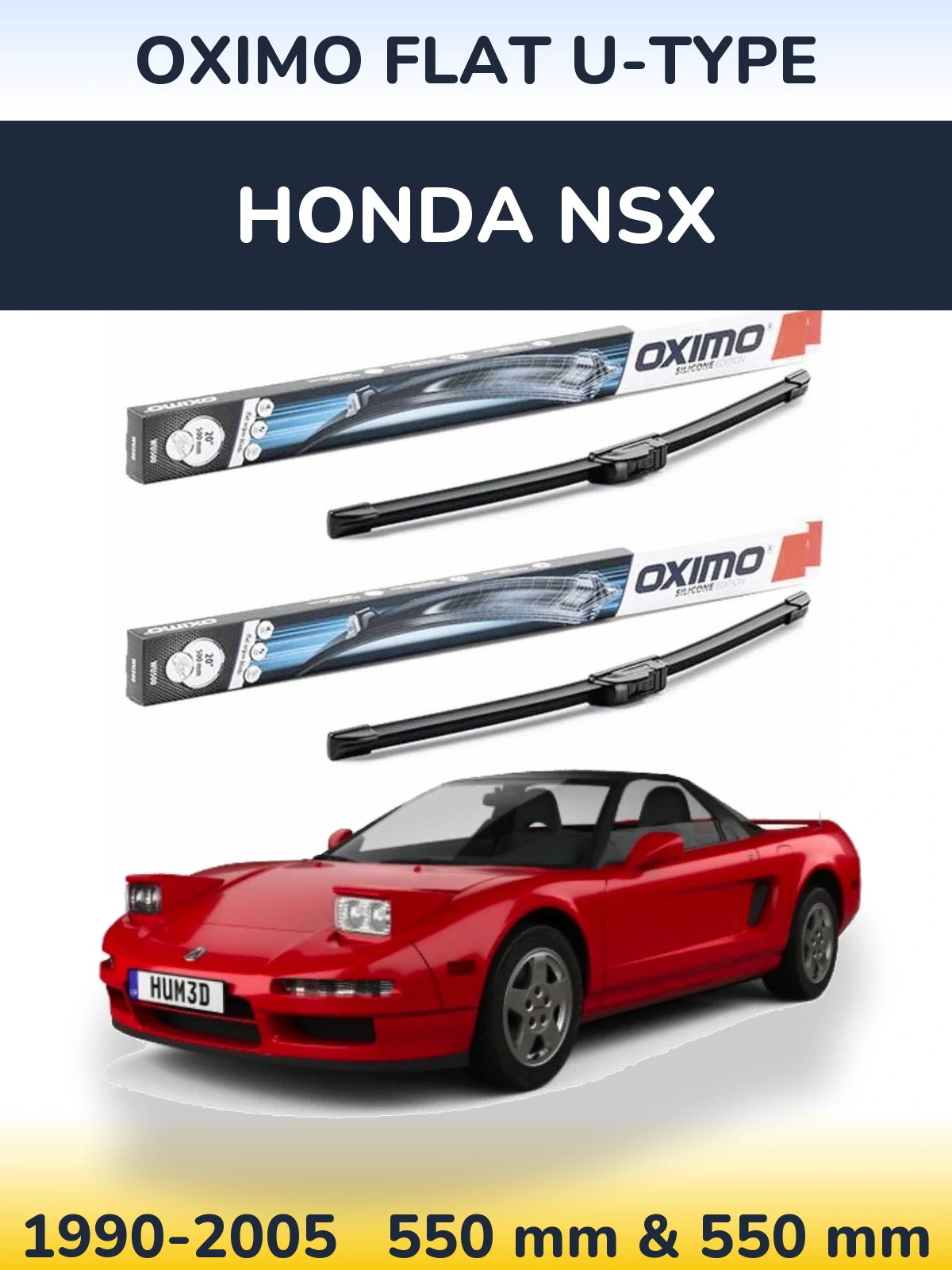 Komplet przednich wycieraczek Oximo Flat U-type 550 & 550 mm do Honda NSX 1990-2005