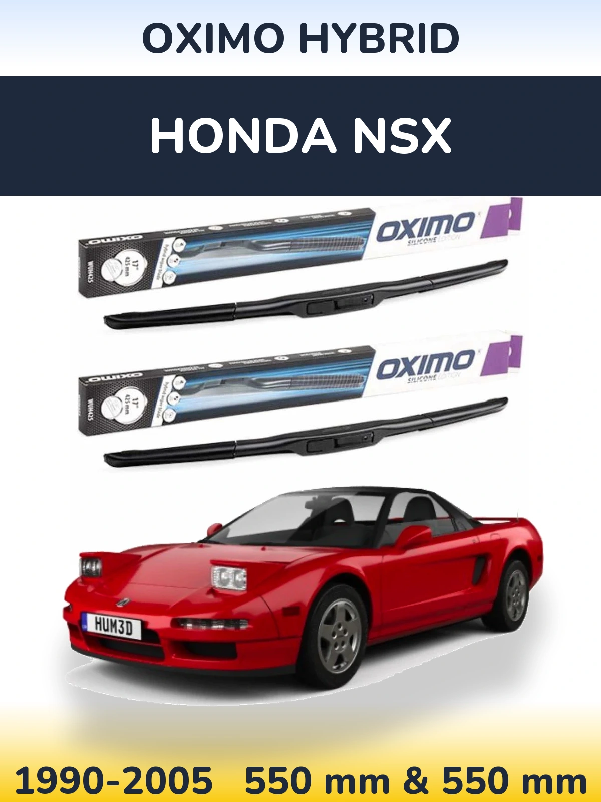 Komplet przednich wycieraczek Oximo Hybrid 550 & 550 mm do Honda NSX 1990-2005