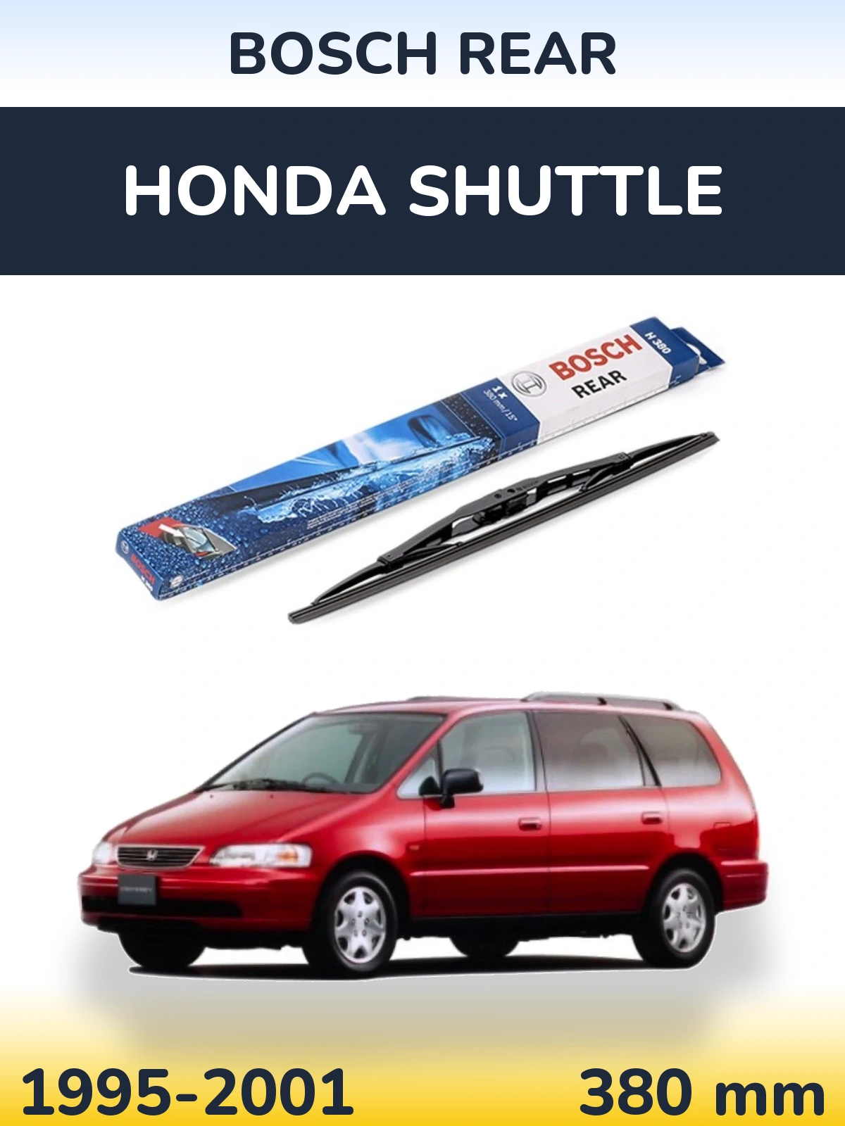Rear wiper blade BOSCH Rear 380 mm for Honda Shuttle 1995-2001