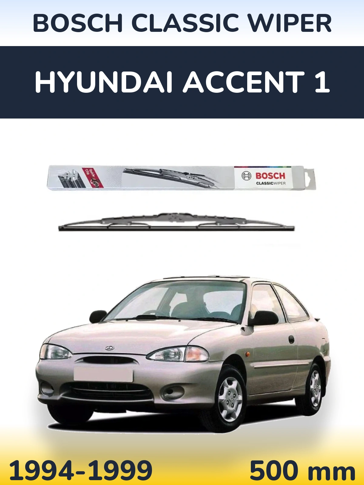 Tylna wycieraczka BOSCH Classic Wiper 500 mm do Hyundai Accent 1 1994-1999