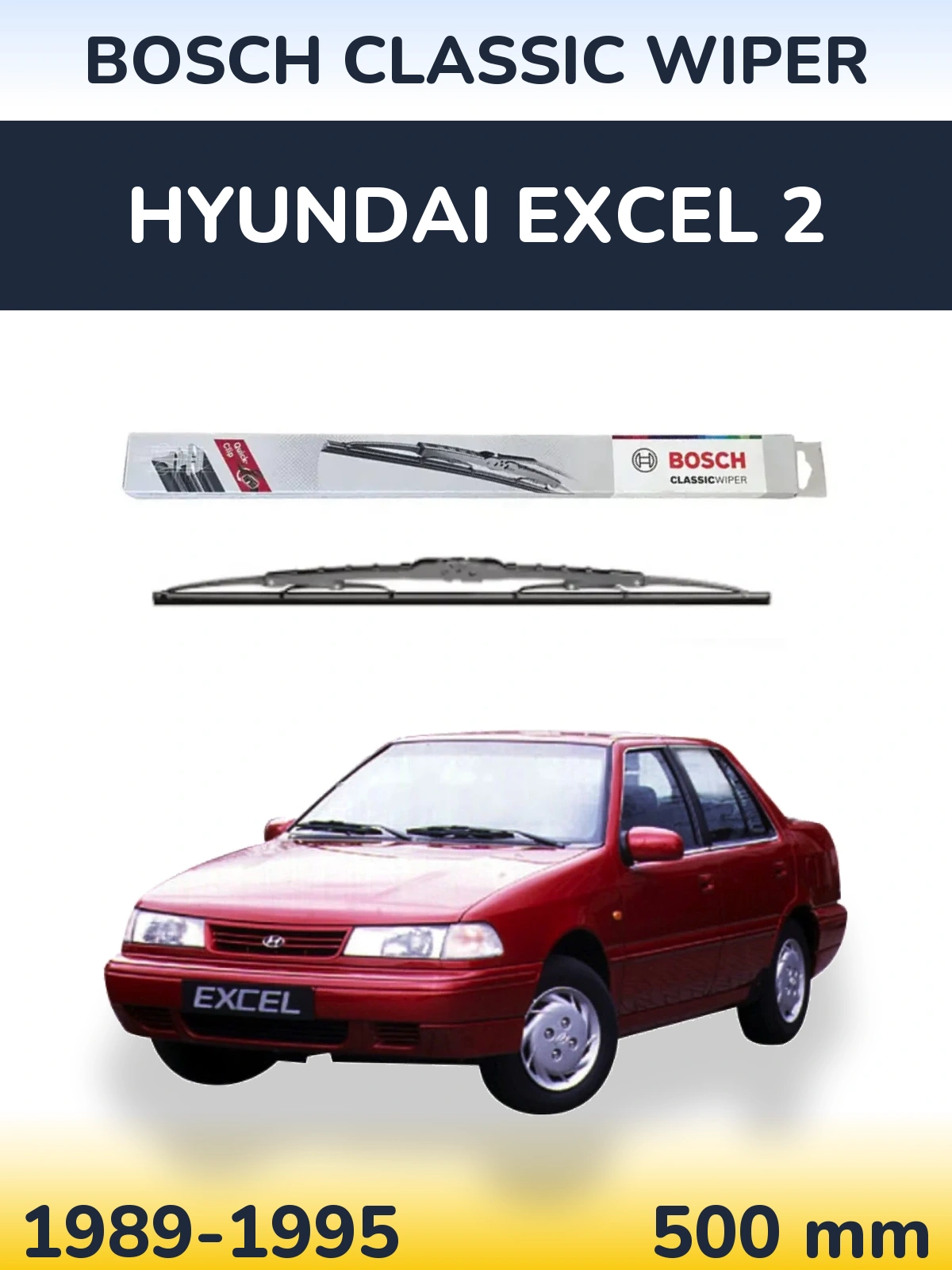 Tylna wycieraczka BOSCH Classic Wiper 500 mm do Hyundai Excel 2 1989-1995