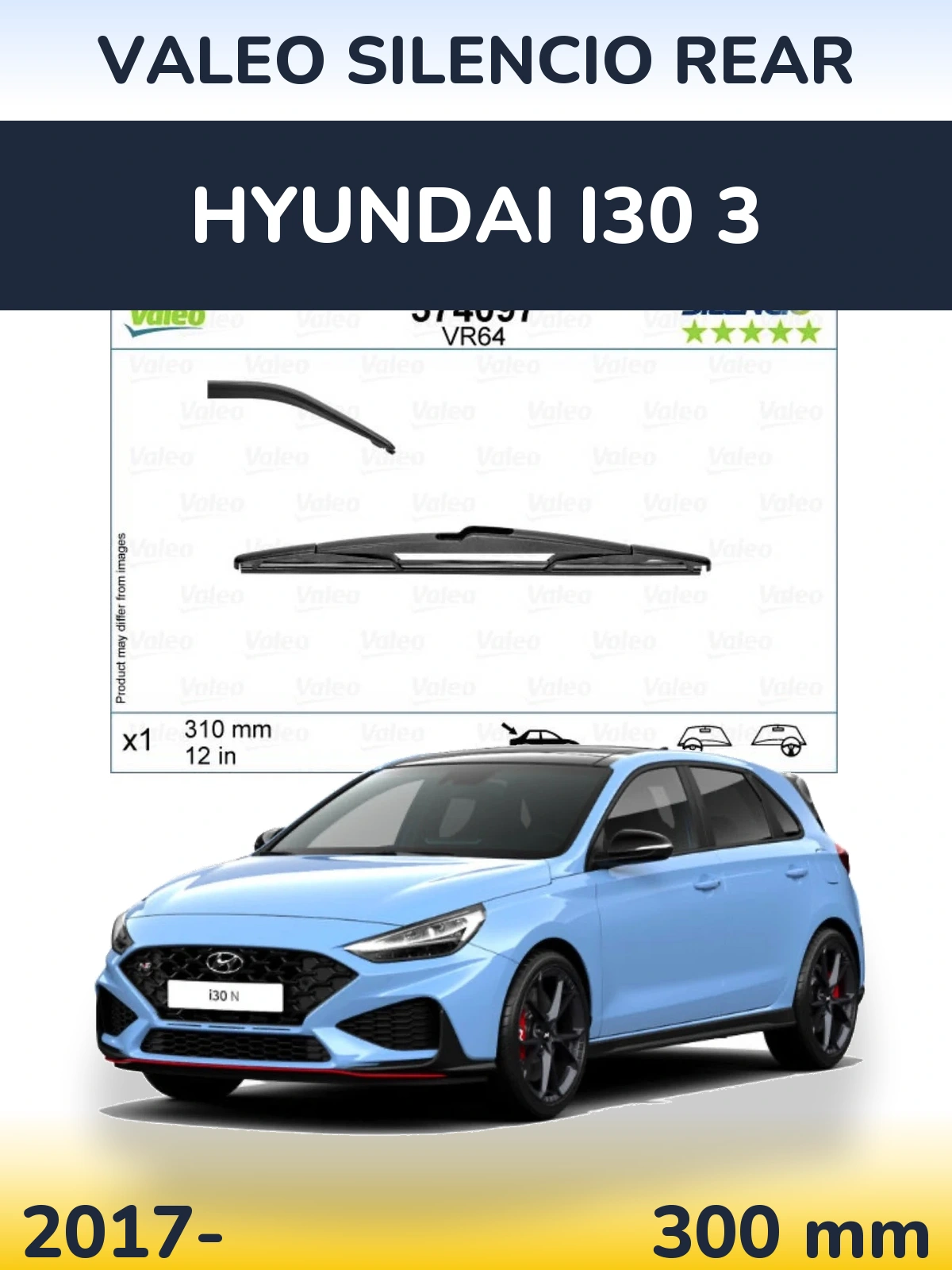 Задний дворник Valeo Silencio Rear 310 мм для Hyundai i30 3 2017-2026