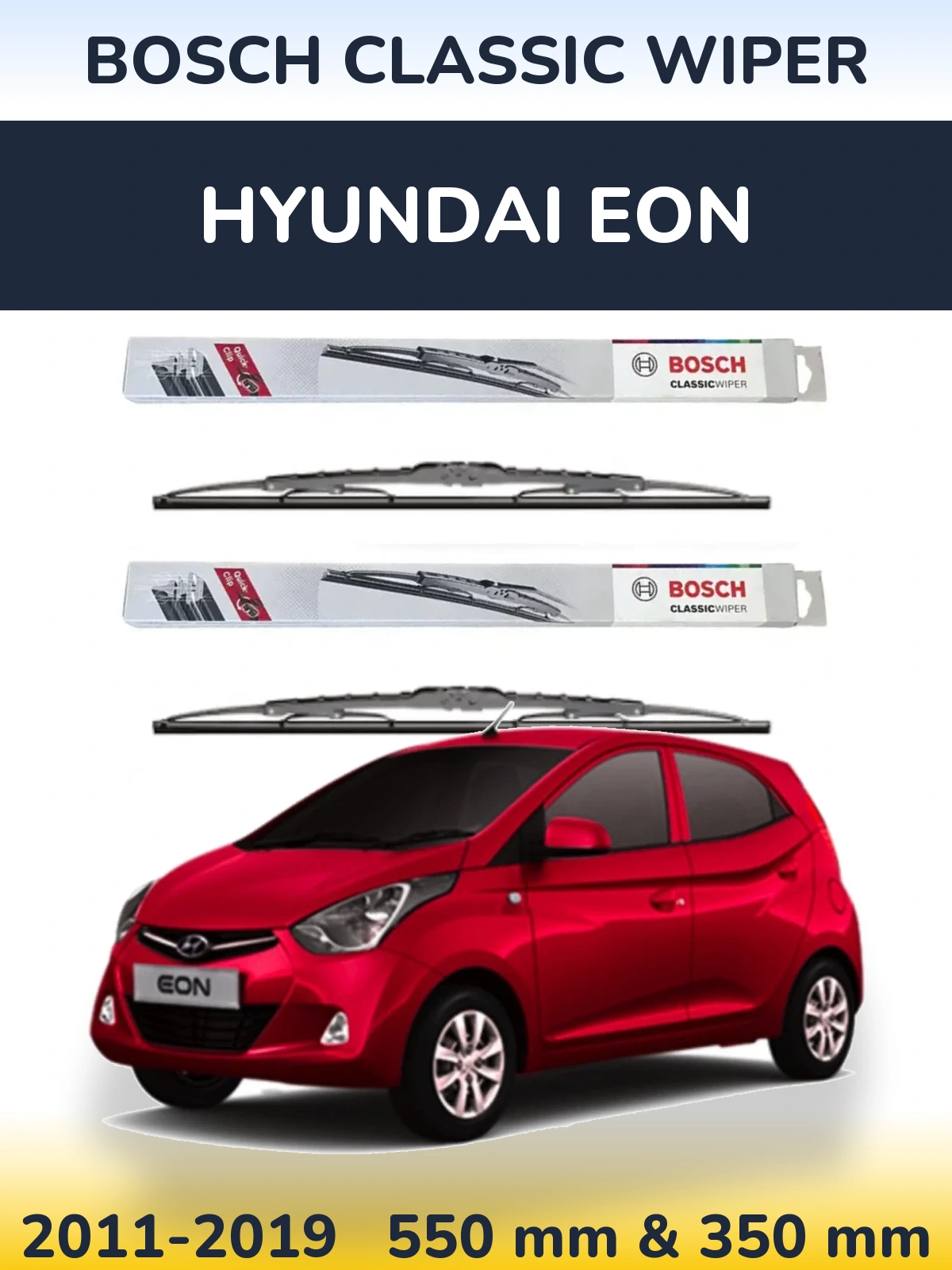 Komplet przednich wycieraczek BOSCH Classic Wiper 550 & 340 mm do Hyundai EON 2011-2019