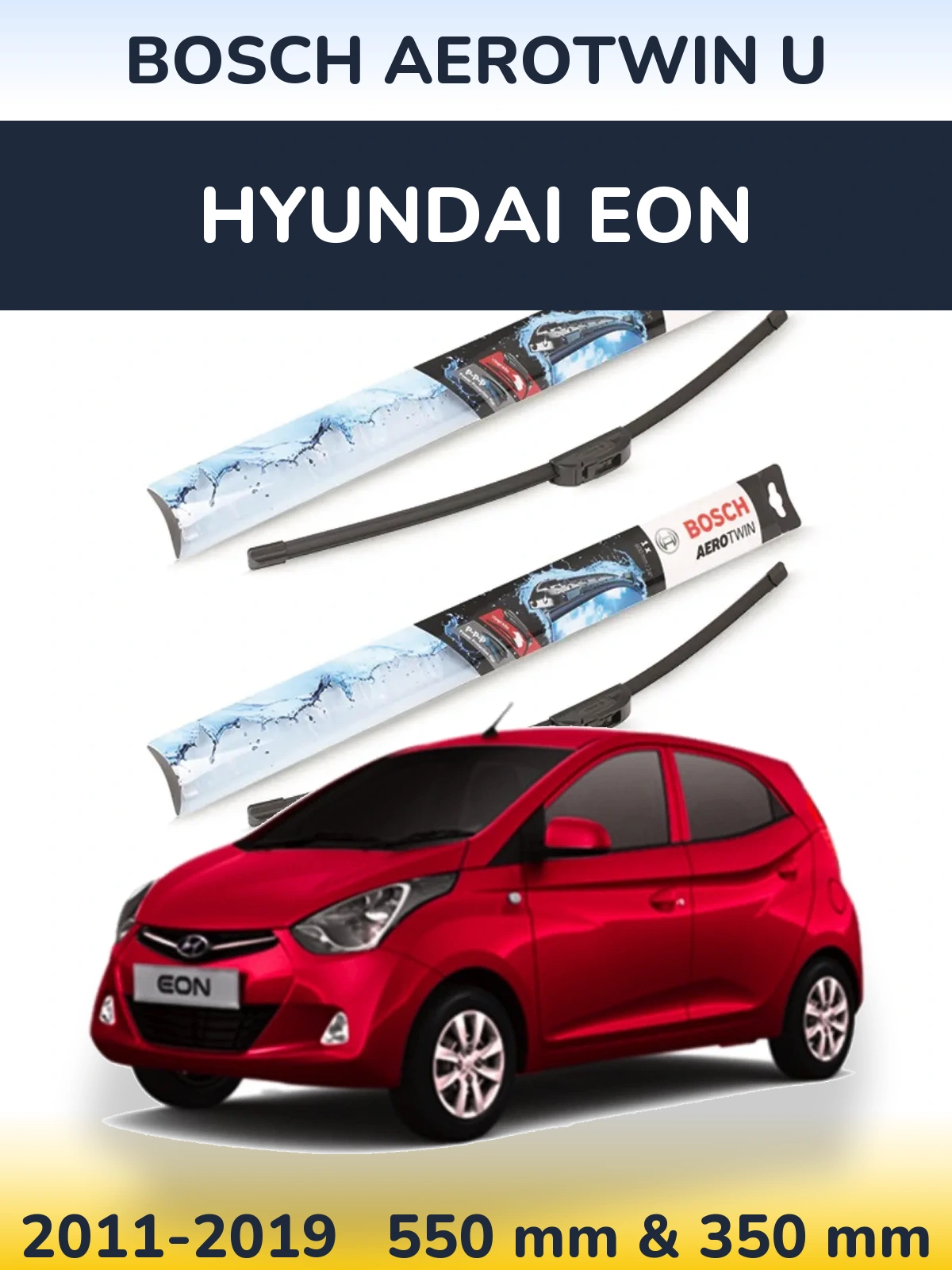 Komplet przednich wycieraczek BOSCH AeroTwin U 550 & 350 mm do Hyundai EON 2011-2019