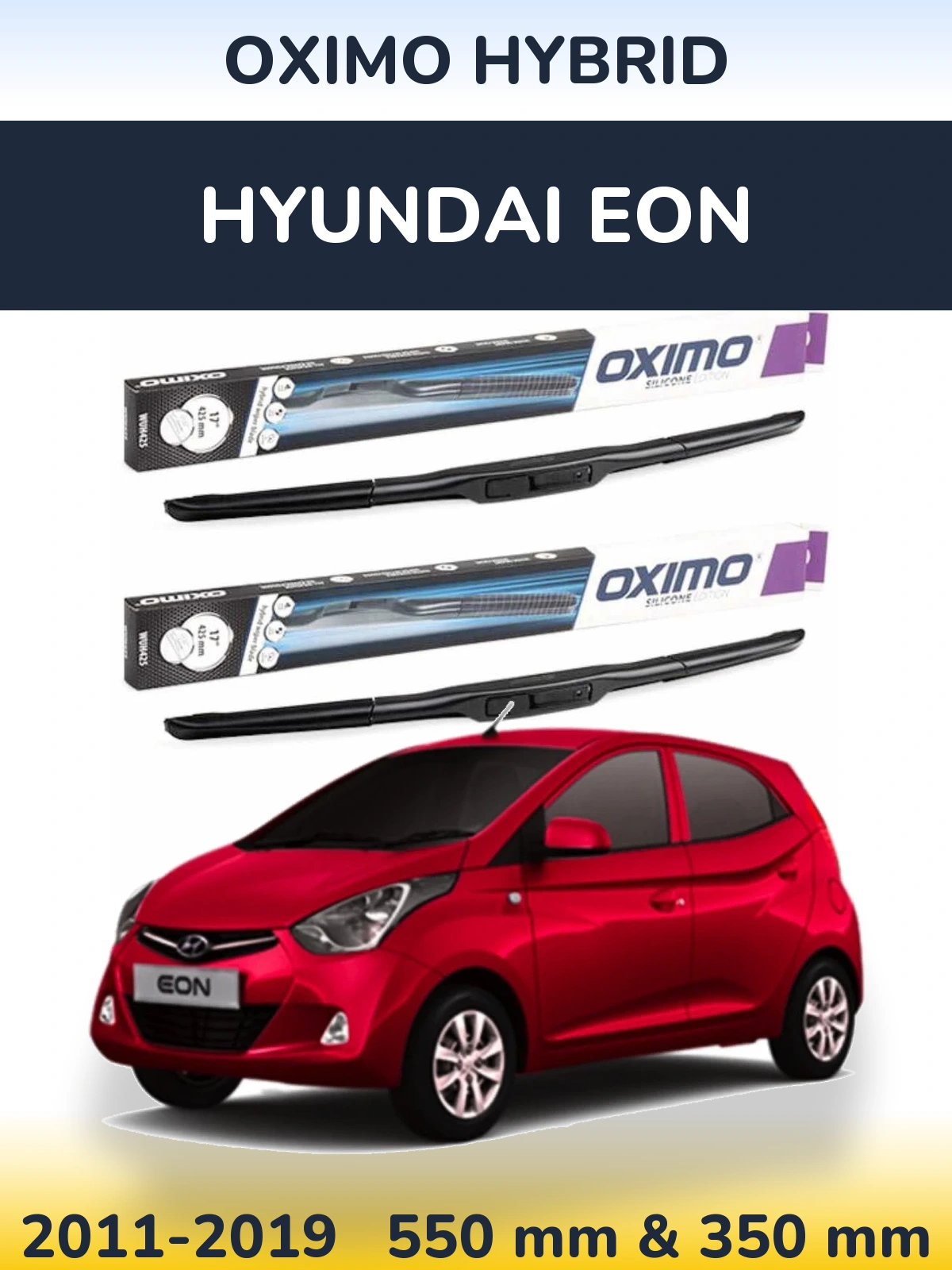 Komplet przednich wycieraczek Oximo Hybrid 550 & 350 mm do Hyundai EON 2011-2019