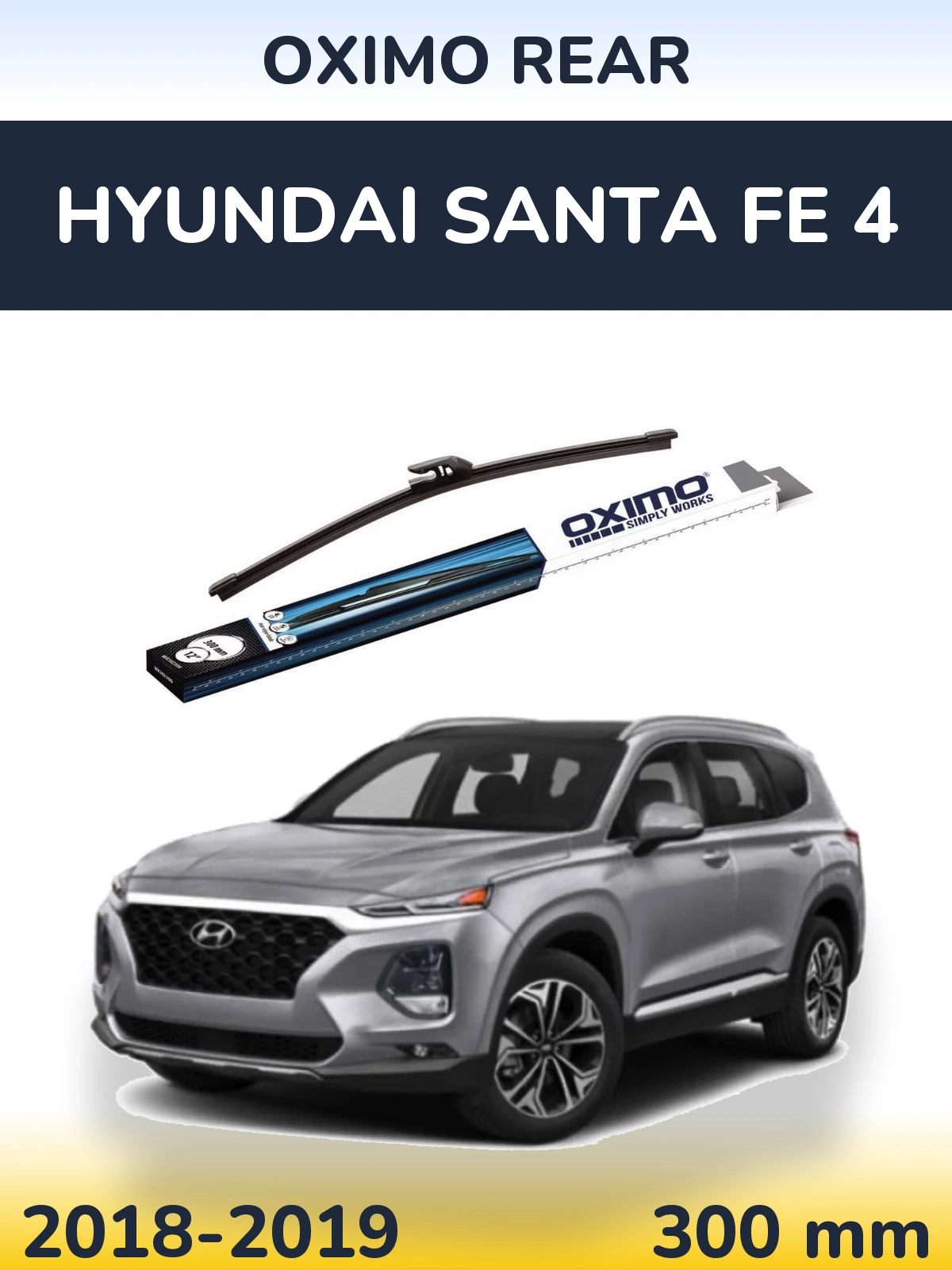 Rear wiper blade Oximo Rear 300 mm for Hyundai Santa Fe 4 2018-2019