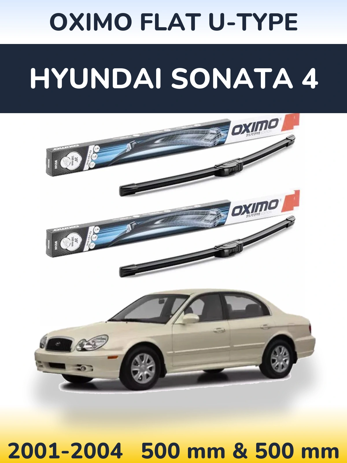 Komplet przednich wycieraczek Oximo Flat U-type 500 & 500 mm do Hyundai Sonata 4 2001-2004